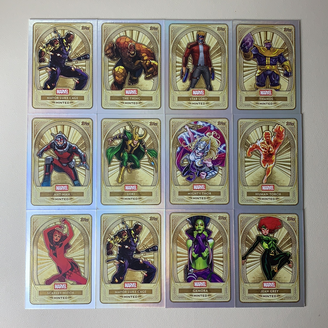 【弈卡代拍】2025 Topps Marvel (MCU)漫威 Minted盒 银折 折射 金平行 石头人 星爵 灭霸 蚁人 洛基 女雷神 猩红女巫 卡魔拉等 12张 打包 品相如图 凑套必备 一一