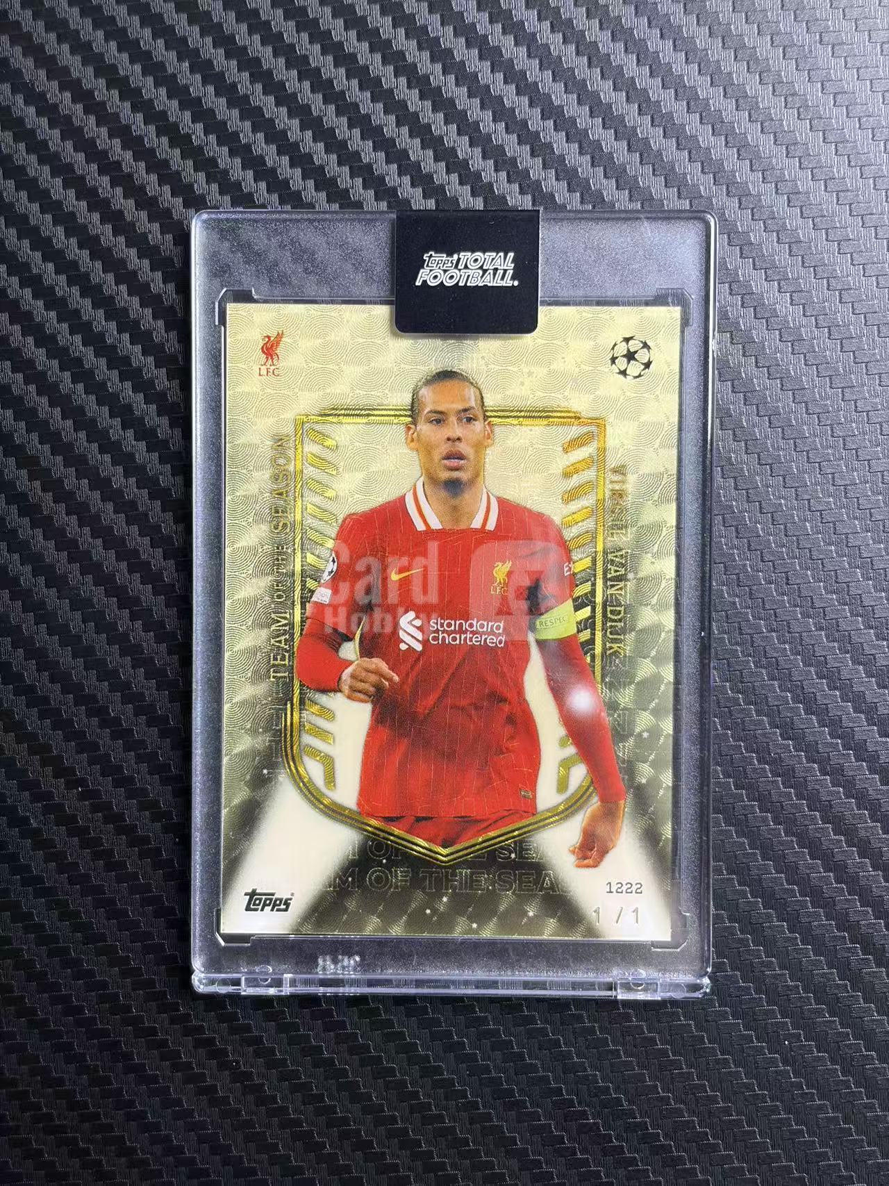 2024 Topps Total Football Virgil van Dijk 利物浦 荷兰 范戴克 爆金 1/1编 金折 原封砖 卡品如图 拍前看描述