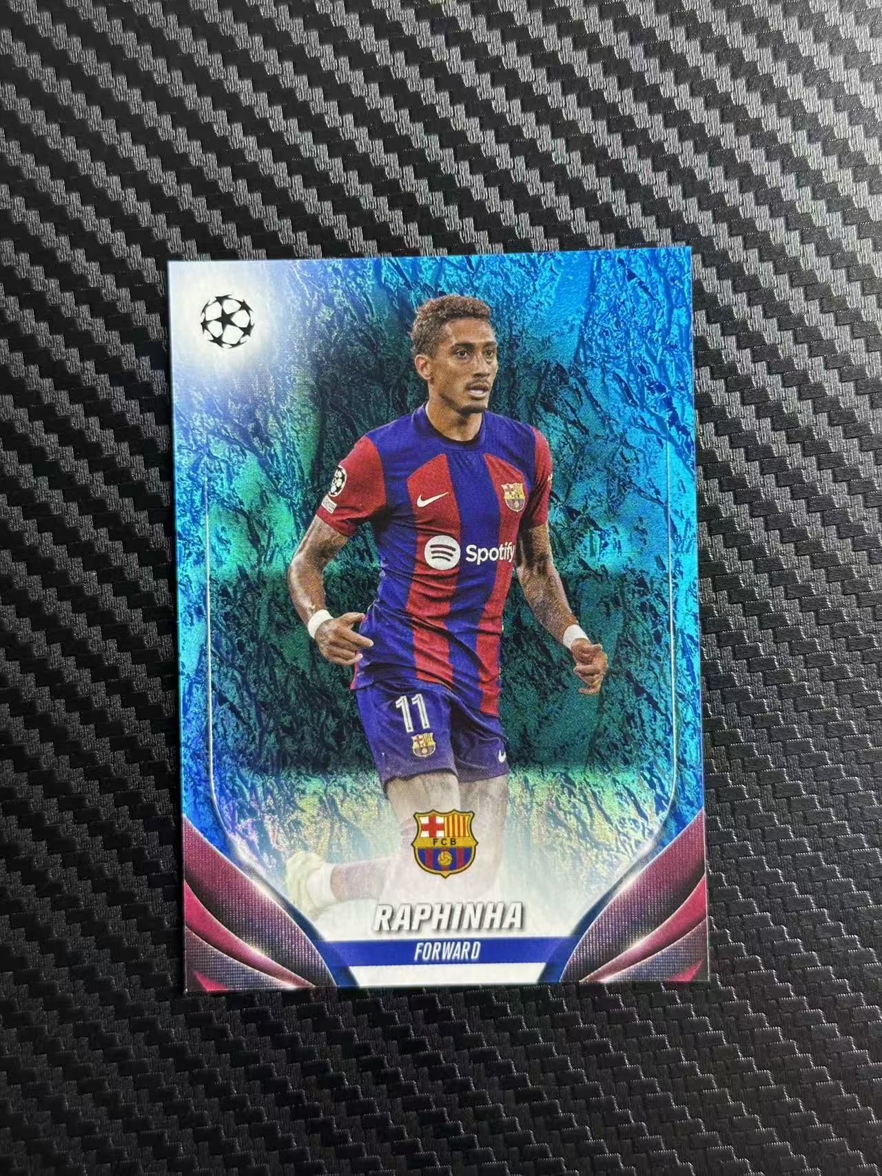2024 Topps UCC Raphinha 欧冠 碧玉 巴萨 拉菲尼亚 099/175编 蓝玉折 卡品如图 拍前看描述