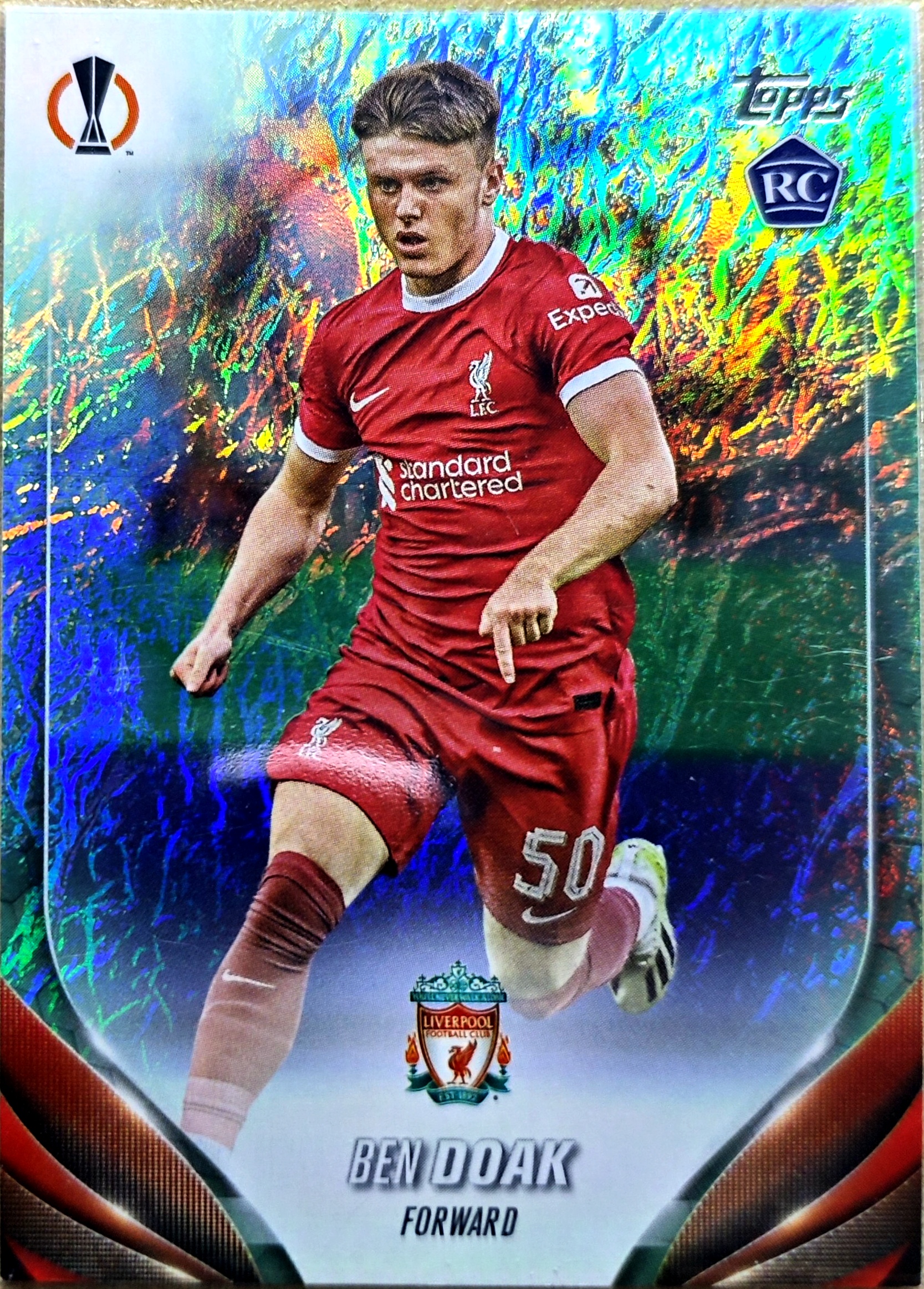 2023-24 Topps Topps Ben Doak 欧冠 龙年碧玉 本 多克 利物浦 新秀 RC 碧玉折 折射