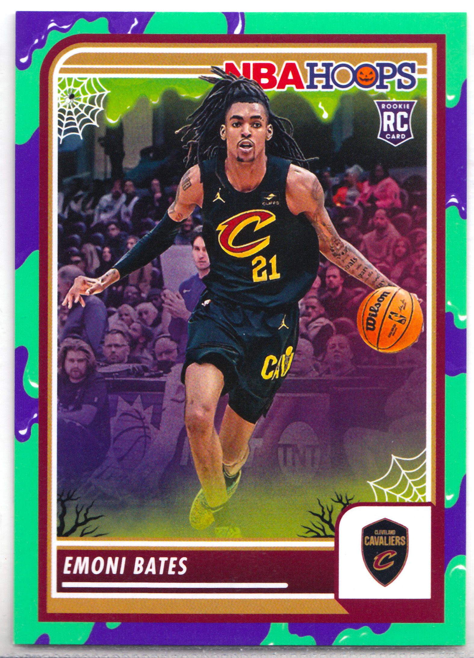 【ABC1 Card Market】2023-24 Panini Haunted Hoops Emoni Bates 埃莫尼 贝茨 万圣节 Cleveland Cavaliers 克利夫兰骑士 Slime 史莱姆平行 #74 HS13631