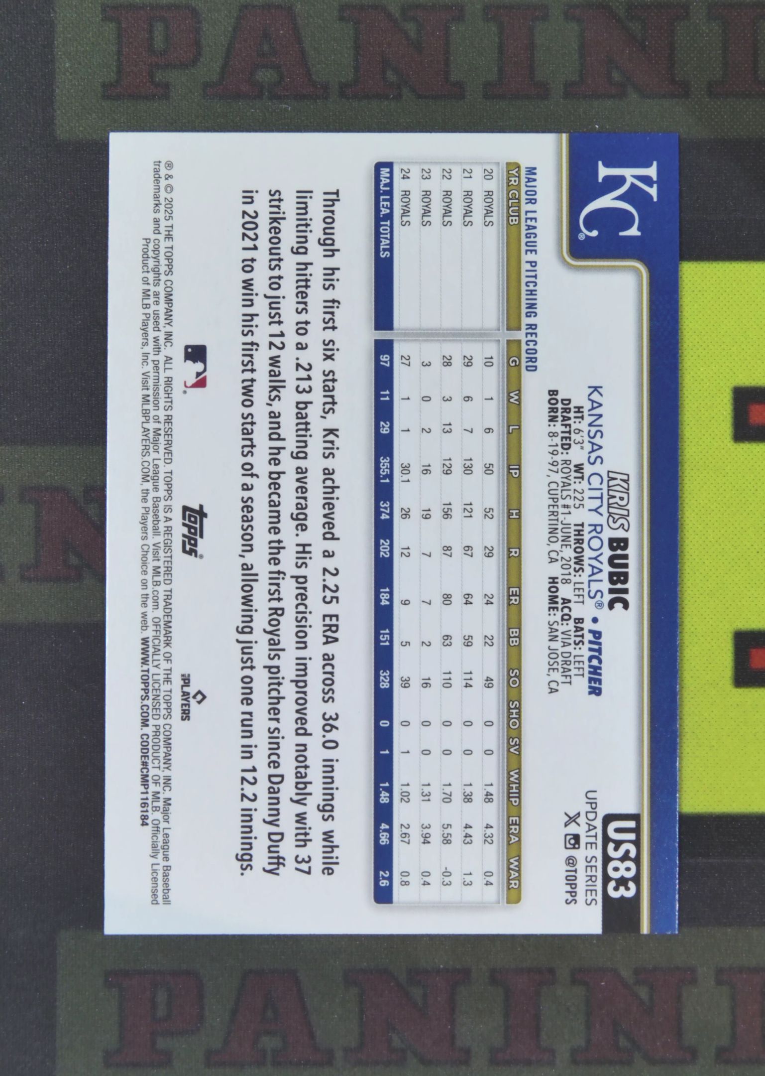 2025 Topps Update Kris Bubic Nirvana Project 克里斯 布比奇 堪萨斯城皇家 南瓜折 折射 万圣节 比例 SP 卡品如图 收藏必备 吴¥