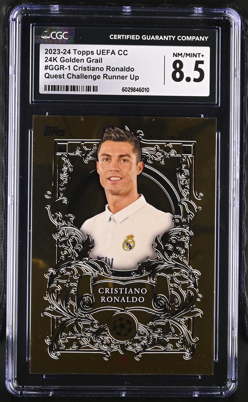 2023-24 Topps 歐冠 克里斯蒂亞諾 羅納爾多 C羅 純金卡 2/5編 生日編 比賽獲勝獎品 連 圣杯特卡全套 1-9號 超大比例 SSP CGC連號