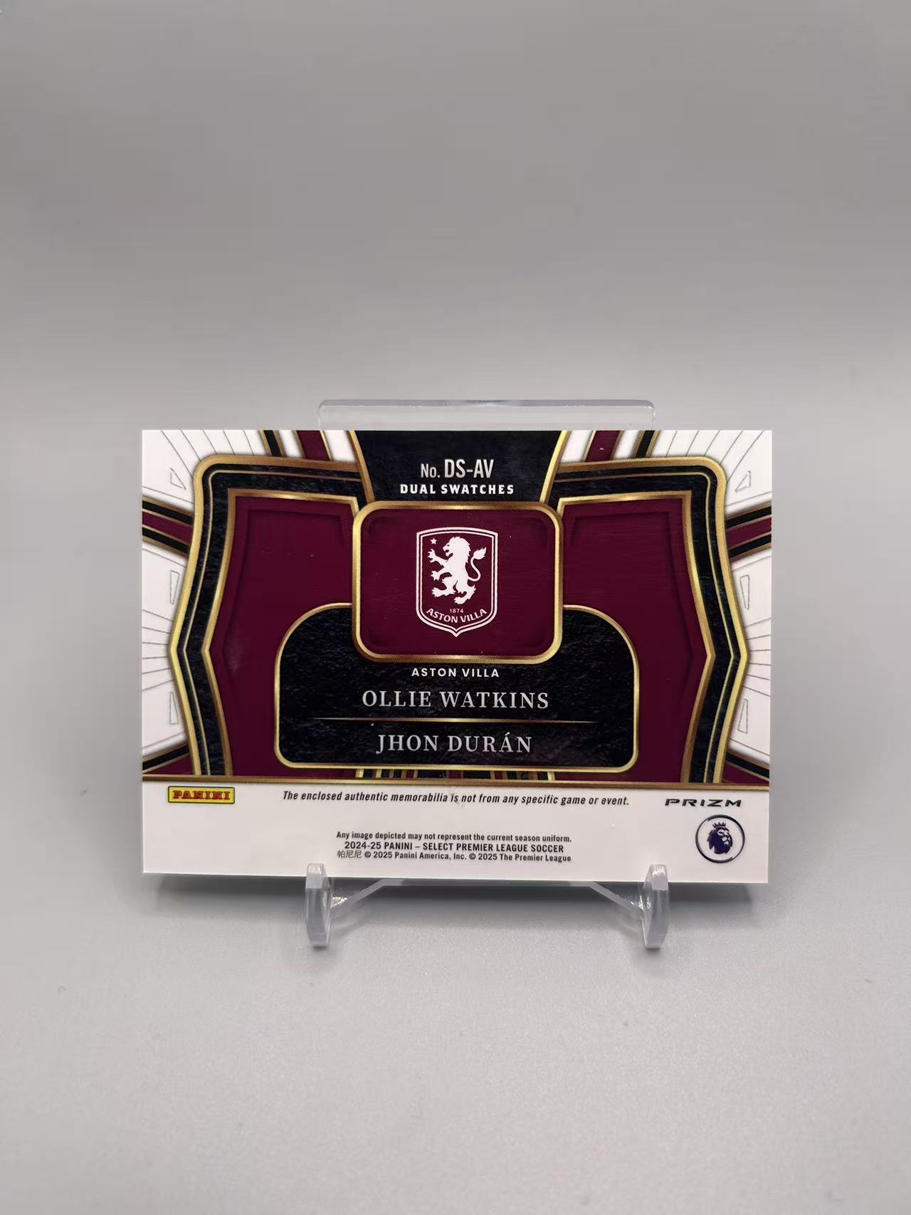 2024-25 Panini Select Ollie Watkins 【灰灰代拍】英超 se 沃特金斯 杜兰 阿斯顿维拉 双窗 球衣 物料 切割 银折 随无