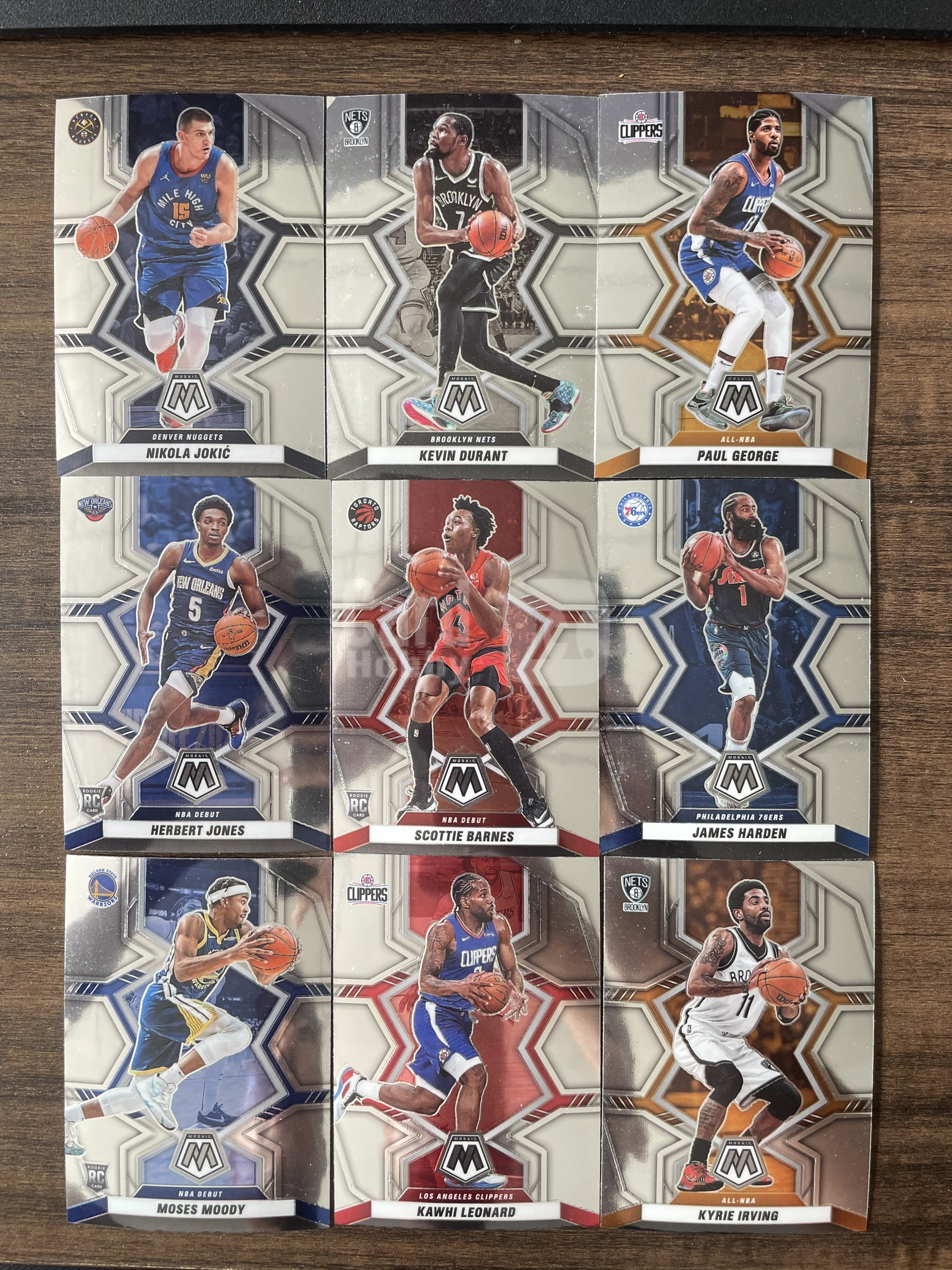 2021-22 Panini Mosaic Kevin Durant 【顺丰速运 只合并不累计】马赛克  一图LOT 9张好人随机  卡品如图  C10