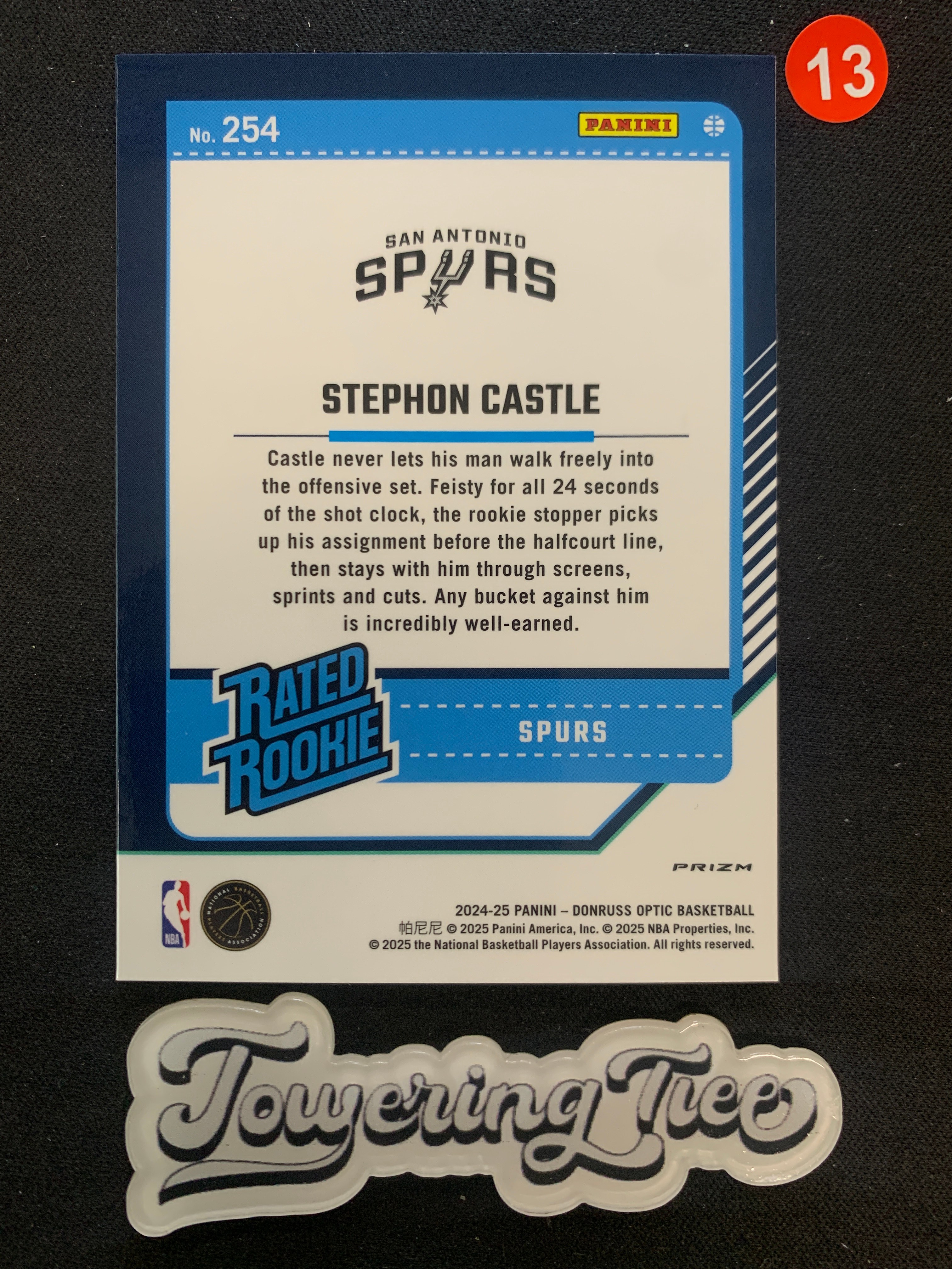 2024-25 Panini Optic Stephon Castle RC 【大树代卖】斯蒂芬卡斯尔 新秀 粉hyper折 折射 base ...