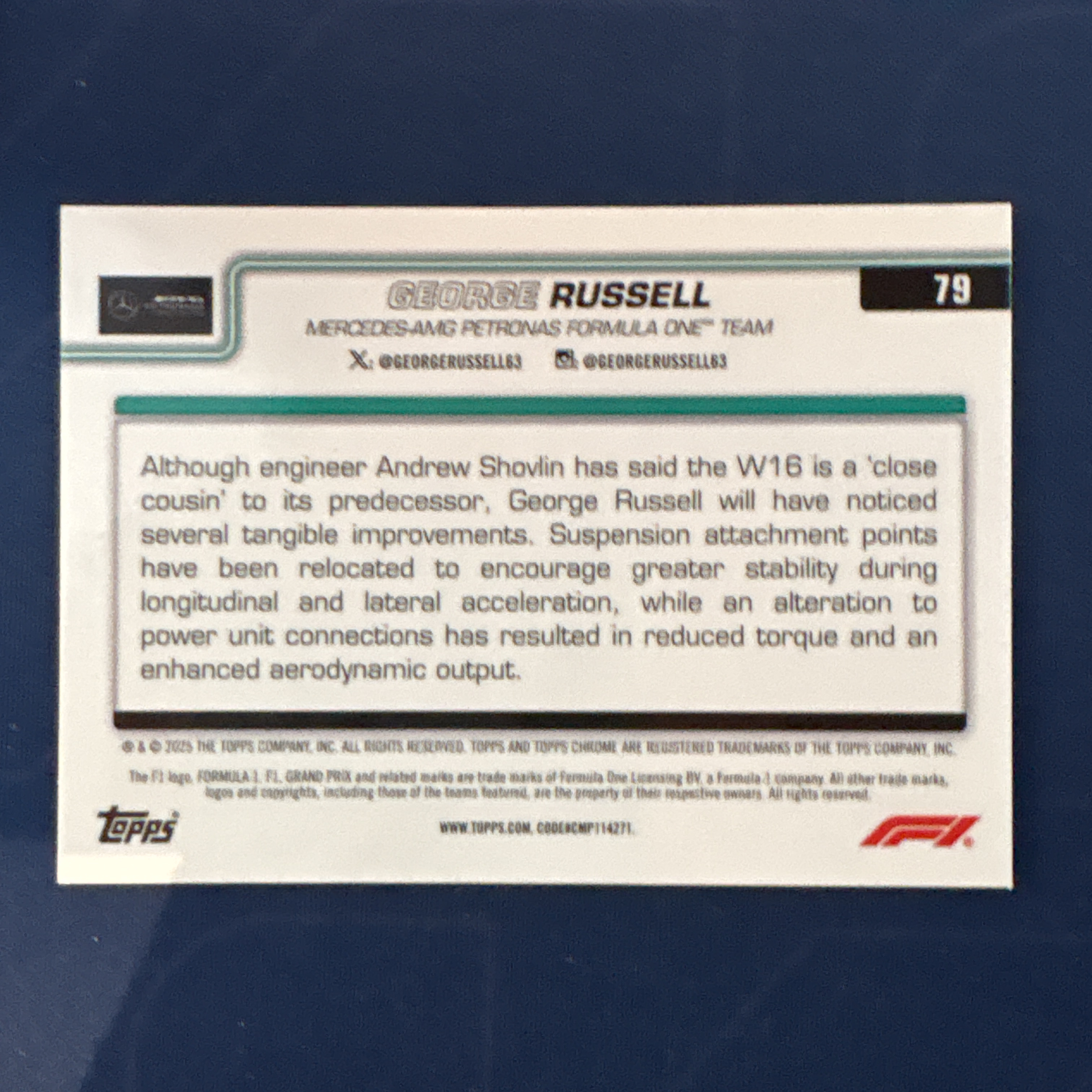 2025 Topps Chrome George Russell 【爆爆代卖】F1 75周年 乔治 拉塞尔 15/250编 粉折 粉格子折 棋盘折 梅赛德斯奔驰 车队 赛车 专收必备 卡品如图 #冷哥