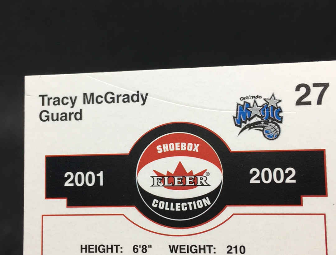 【DC拍卖】11.16 小科比 FLEER SHOEBOX 名人堂名宿 四大分卫之一 T-MAC 麦迪(微瑕)