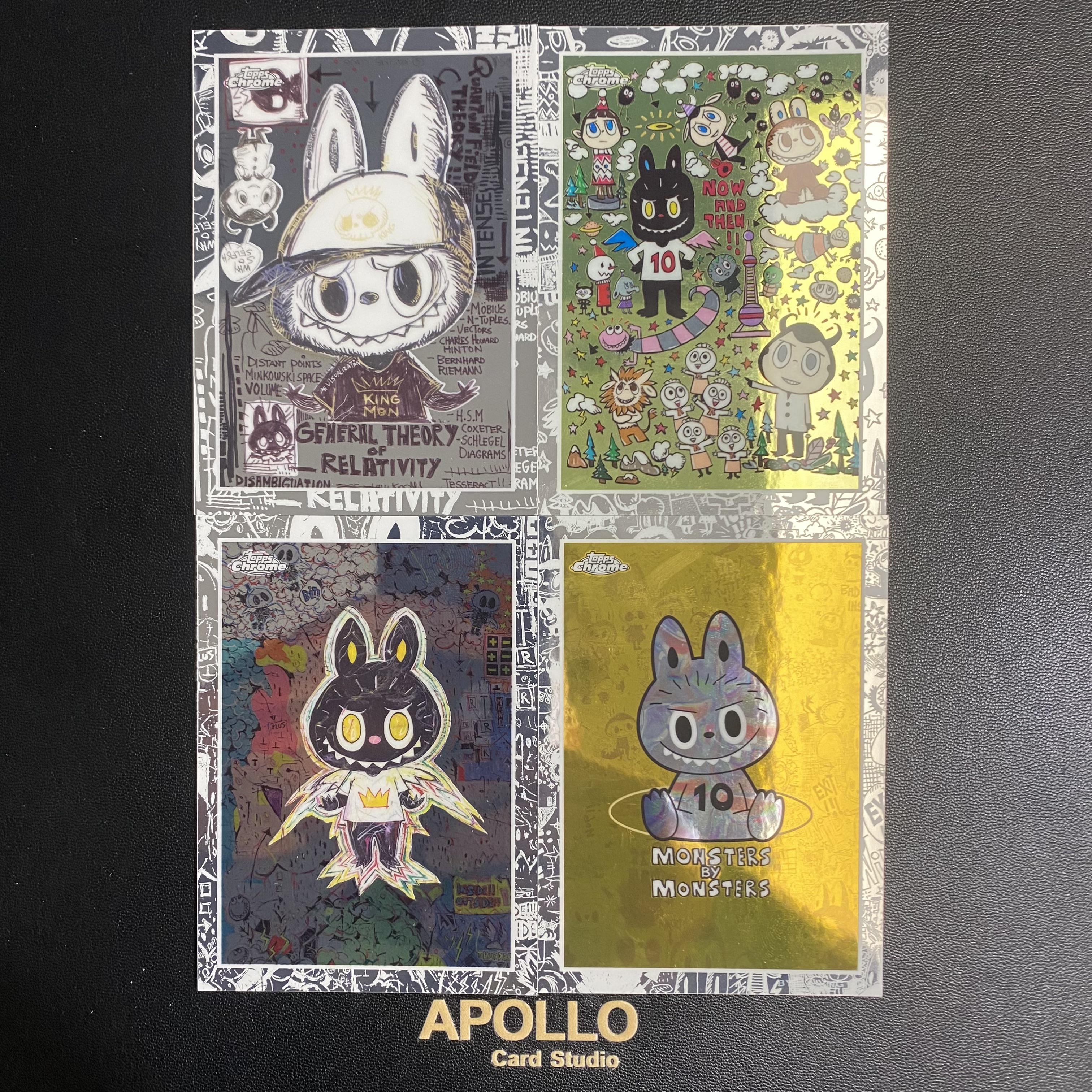 2025 Topps Chrome Labubu 十周年TC 拉布布 龙家升作品 全套BASE四张 打包lot 卡品如图-卢卡