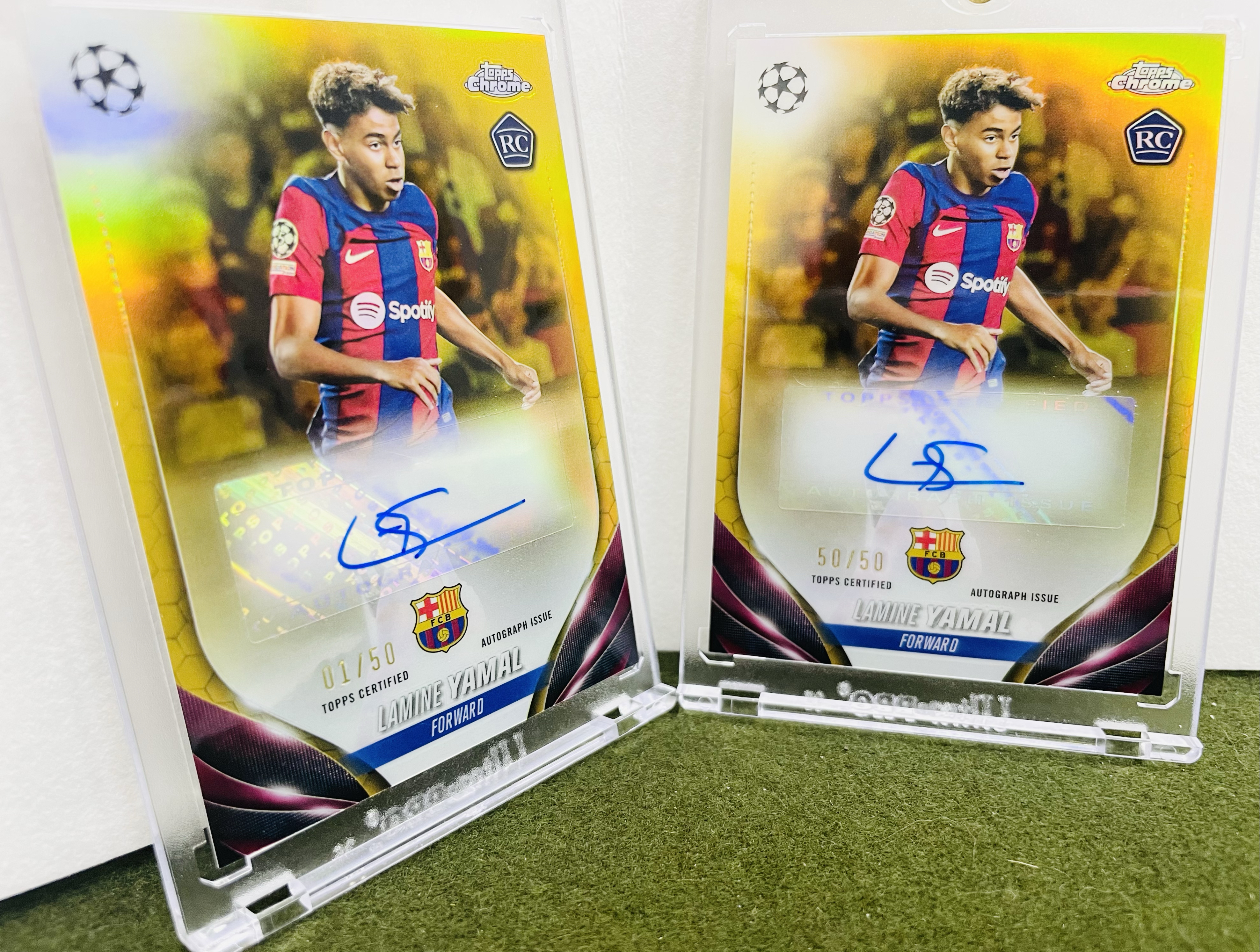 2023-24 Topps Chrome Lamine Yamal RC 亚马尔 新秀 欧冠 金 签 1/50 50/50 巴萨 西班牙 小孩哥 未来超巨 接班梅西 最好系列 最好的卡 别问价 带价来