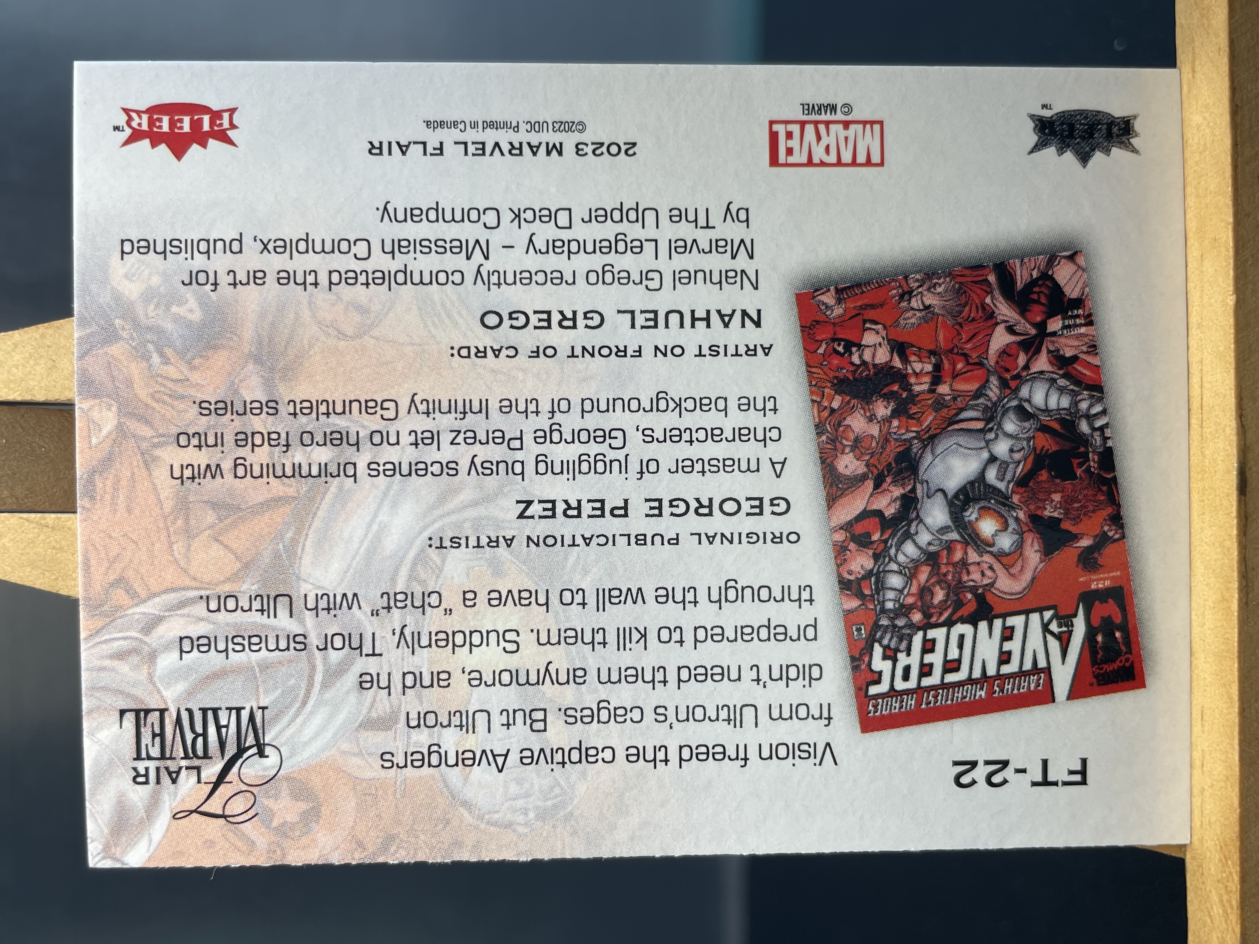 (B5) 2023 MARVEL FLEER 漫威 FT-22 雷神托尔 实卡好看 收藏凑套必备 卡品如图 !!!