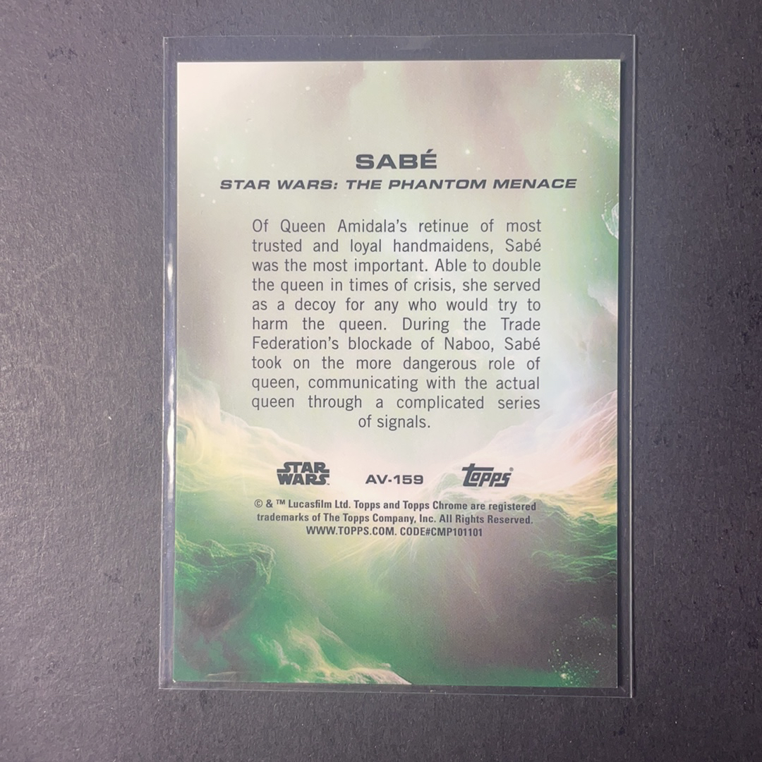 2025 Topps Star Wars 星球大战 撒贝 阿米达拉女王替身 前传幽灵的威胁 银河系通用语变化版橙折射25编 序号AV-159 2025 Topps Chrome星战TC系列