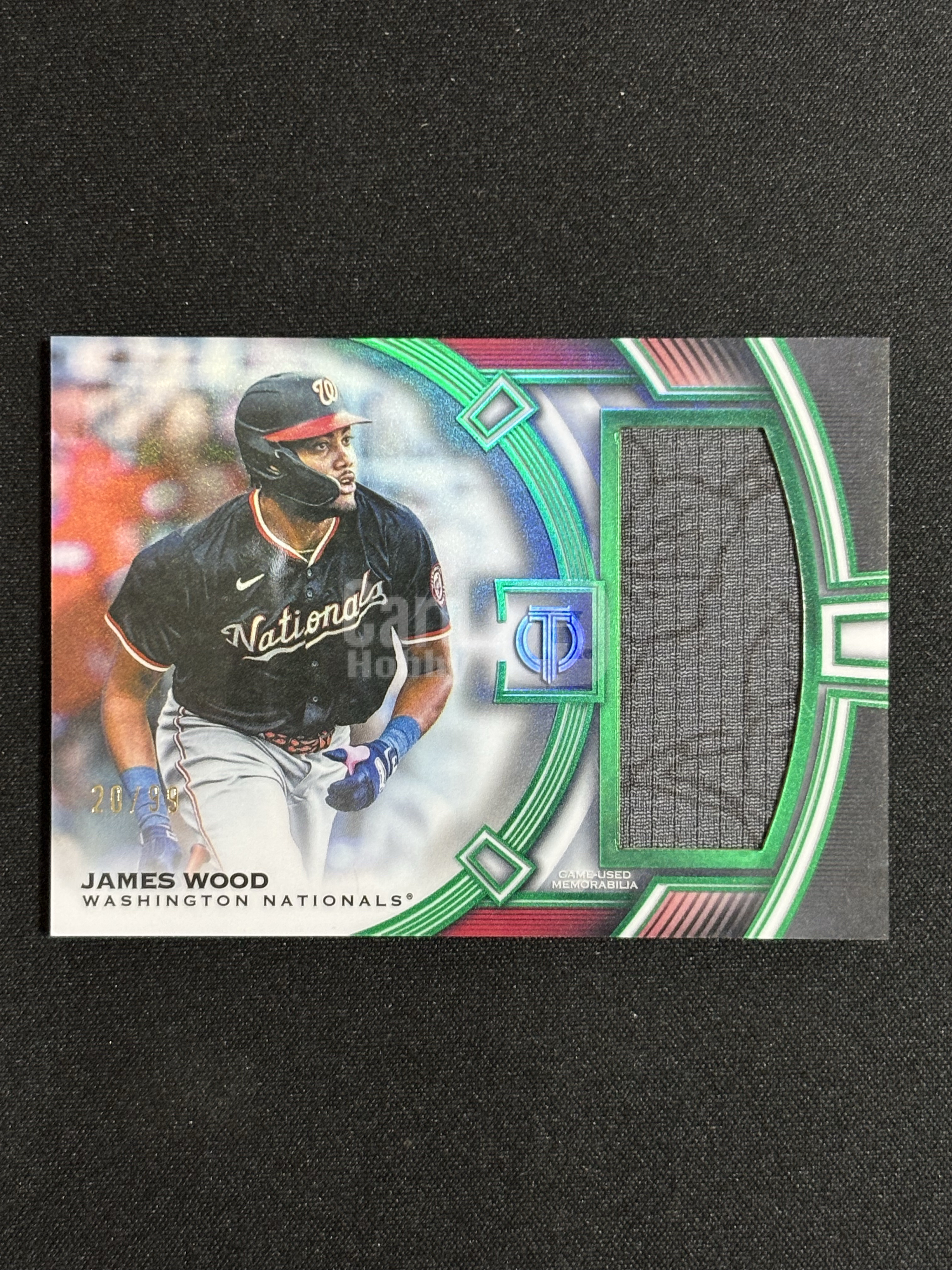 2026 Topps Tribute James Wood 棒球MLB 致敬 华盛顿国民 詹姆斯 伍德 GU落场球衣物料 绿平行 20/99编 瑕疵如图 - 红豆