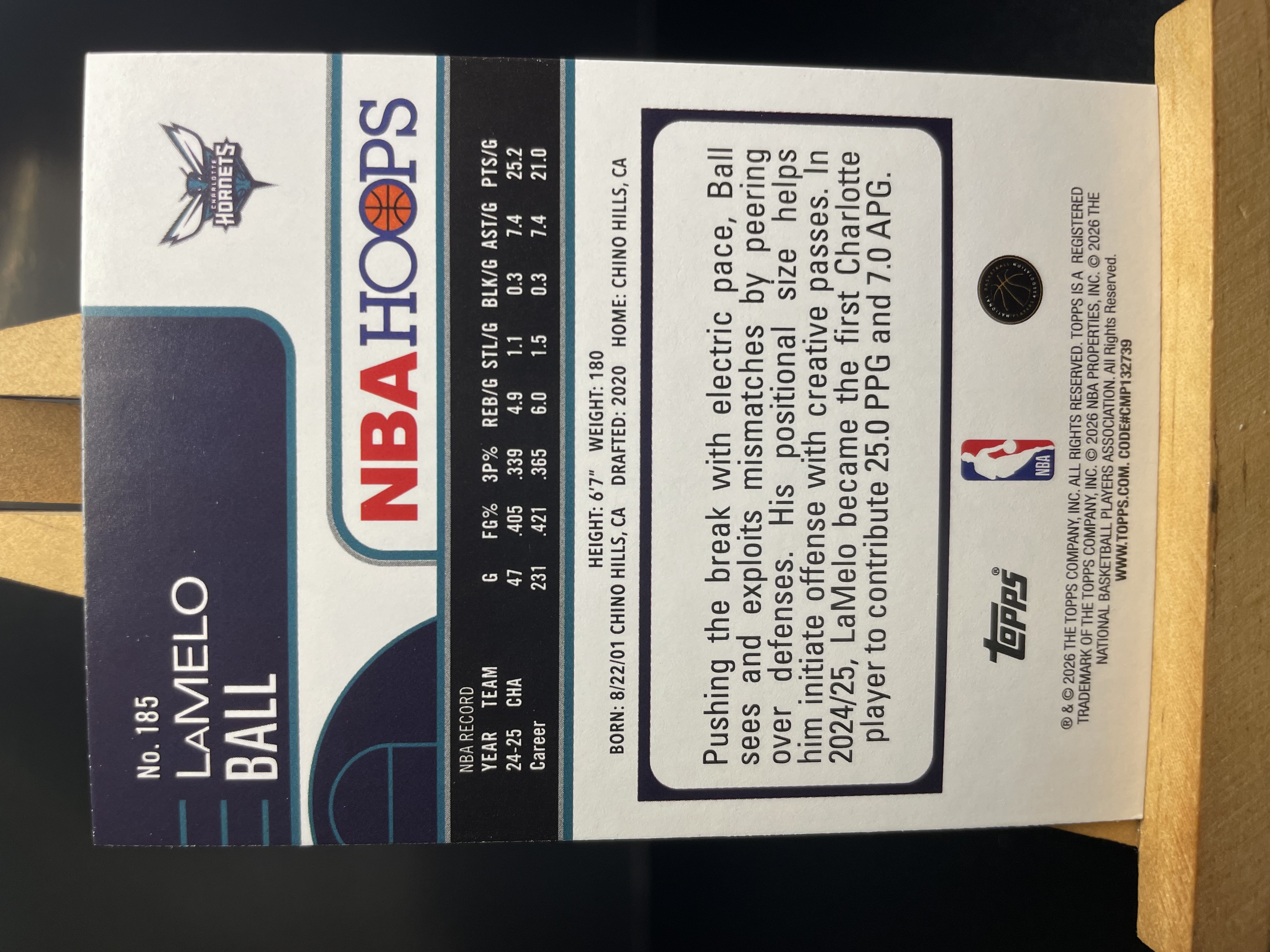 (A6) 2026 TOPPS NBAHOOPS 折射 三球 拉梅洛 黄蜂 近期大热球星 收藏凑套必备 卡品如图 !!!