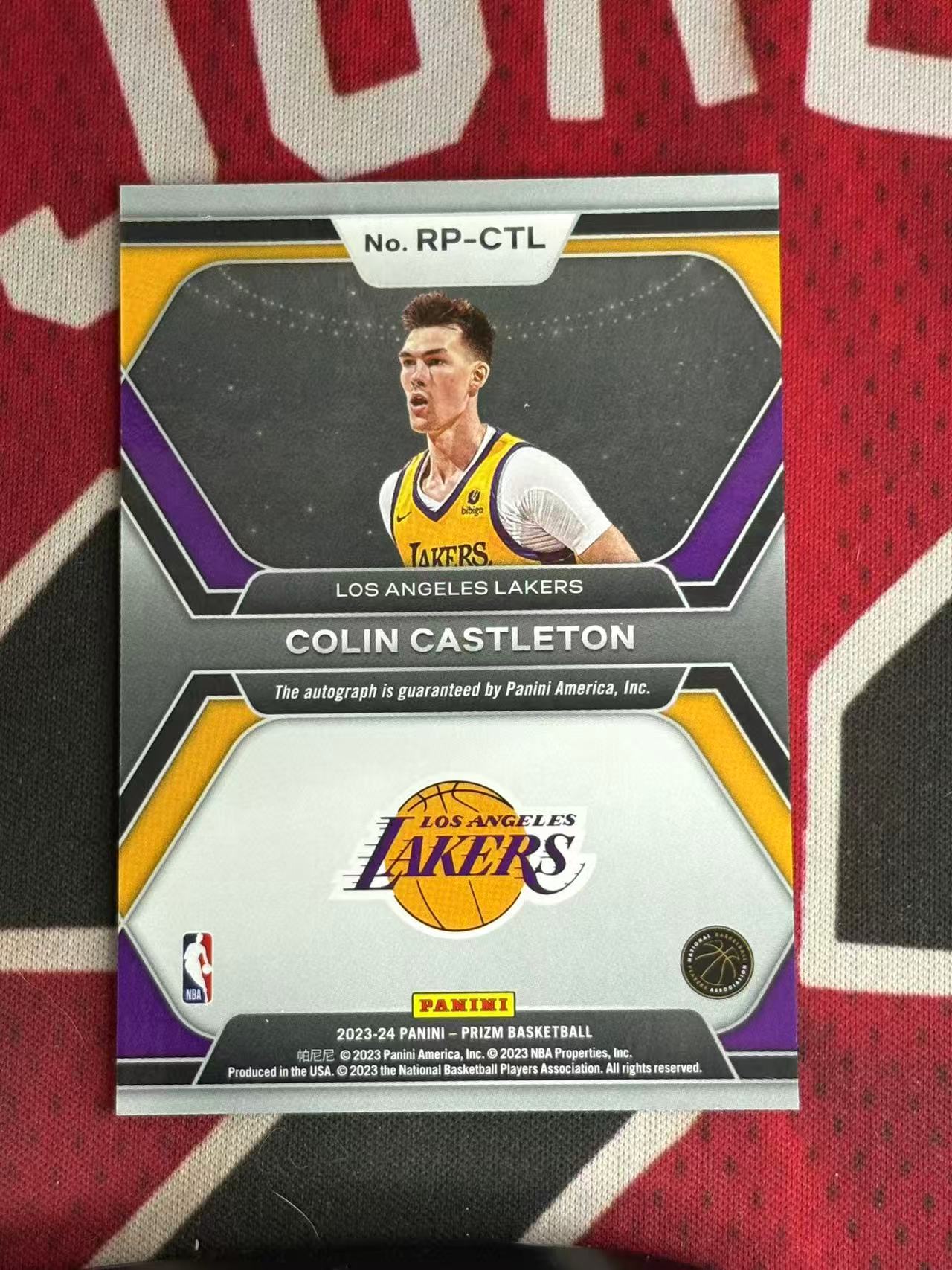 2023-24 PANINI PRIZM PZ系列 Colin Castleton 湖人 新秀RC 科林卡斯尔顿 签字卡 书法签签字卡 专收凑套必备【烂臭嘴拍卖】