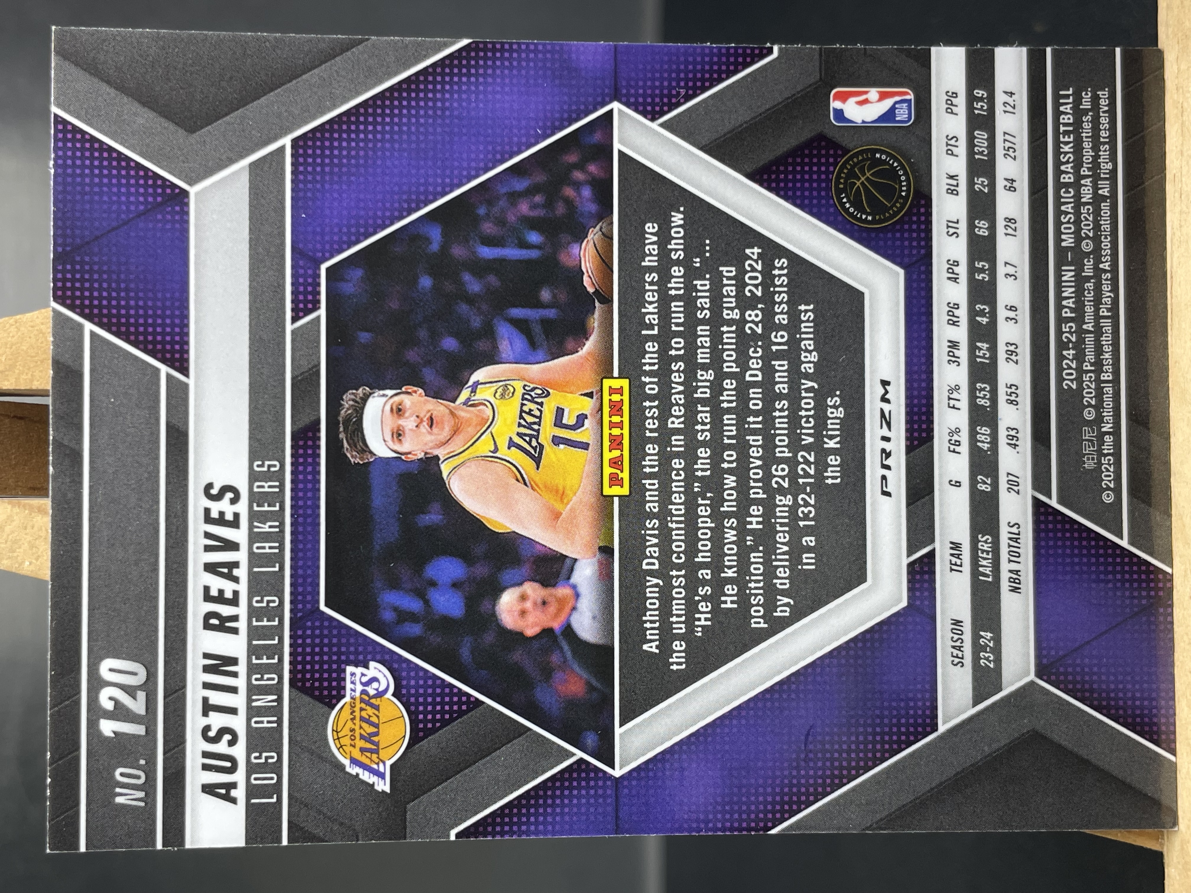 (B6) 2024-25 PANINI 马赛克系列 折射 奥斯汀 里夫斯 湖人 近期大热球星 收藏凑套必备 卡品如图 !!!