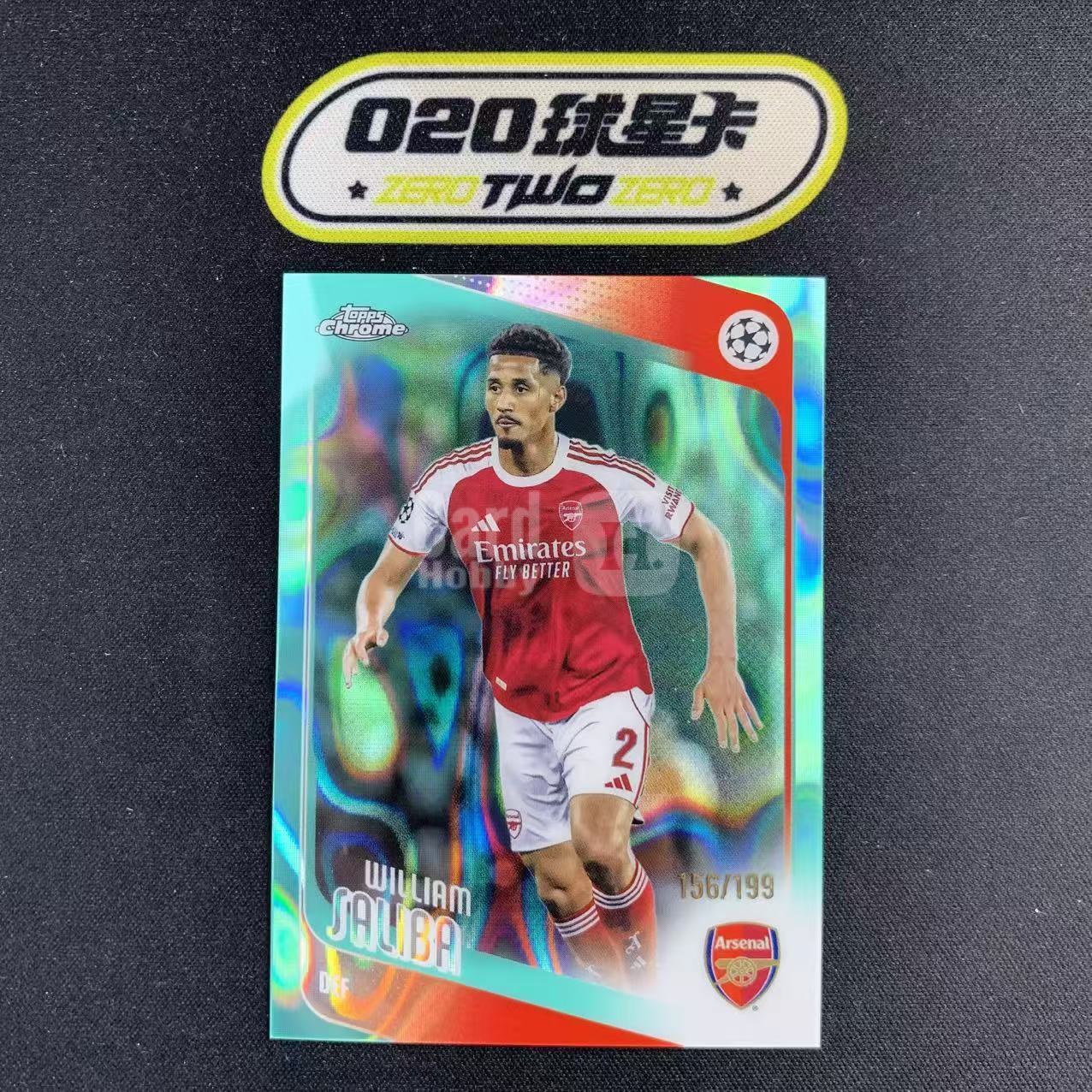 2025-26 Topps Chrome William Saliba 欧冠TC 威廉 萨利巴 156/199编 青熔岩折 阿森纳 微瑕如图 *KENJi