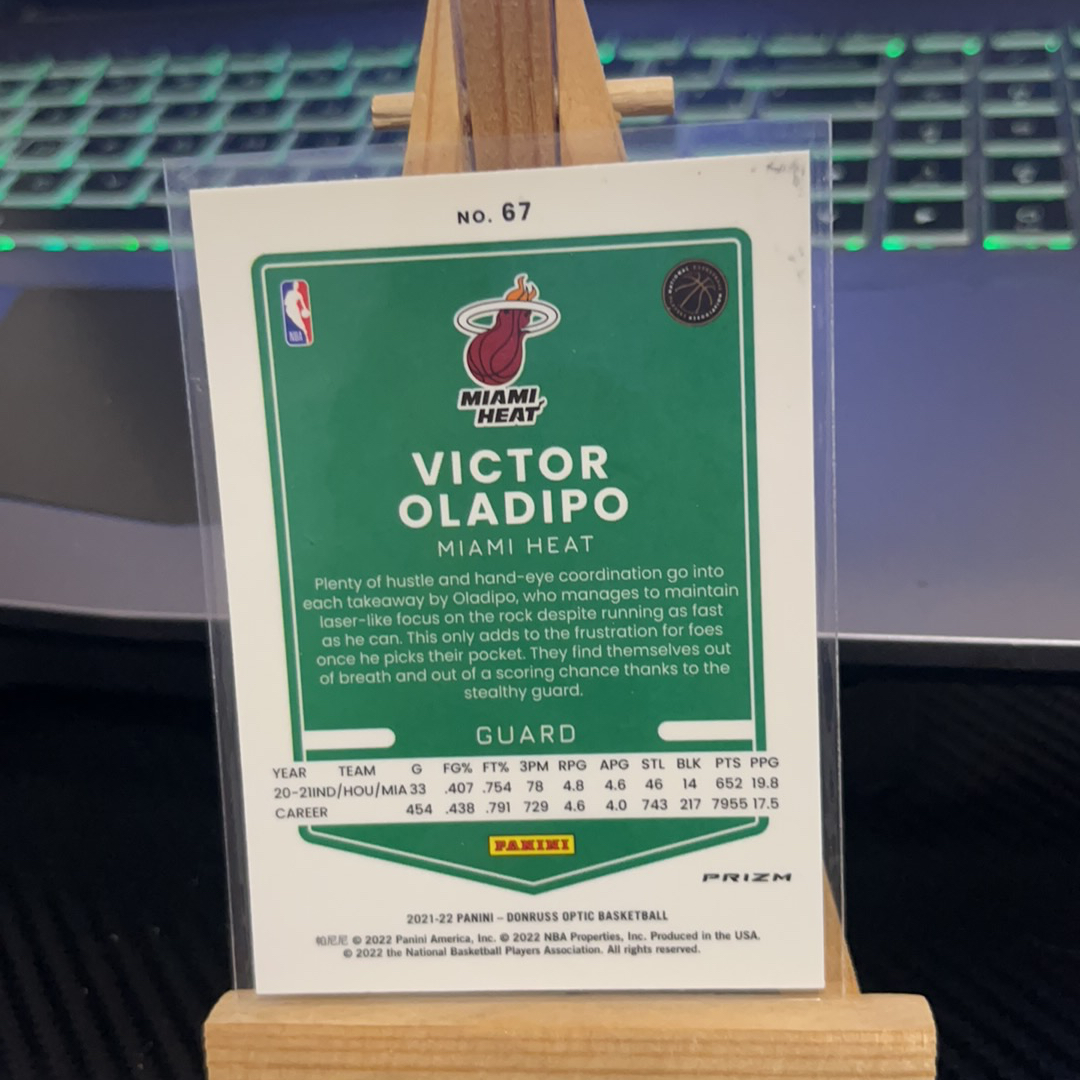 2021-22 Panini Donruss Victor Oladipo 维克多 奥拉迪波 热火 折射 银折 杜蕾斯 optic op 卡品如图 凑图必备 值得收藏!免费代卖