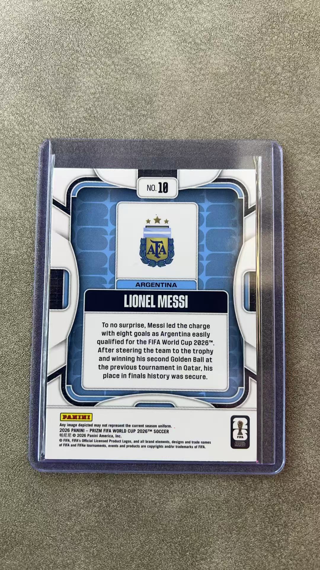7838【330球星卡实体店代卖】2026 帕尼尼 PRIZM WORLD CUP 世界杯 Lionel Messi 梅西 阿根廷 base 最后一届世界杯 仅顺丰寄付 (RT)