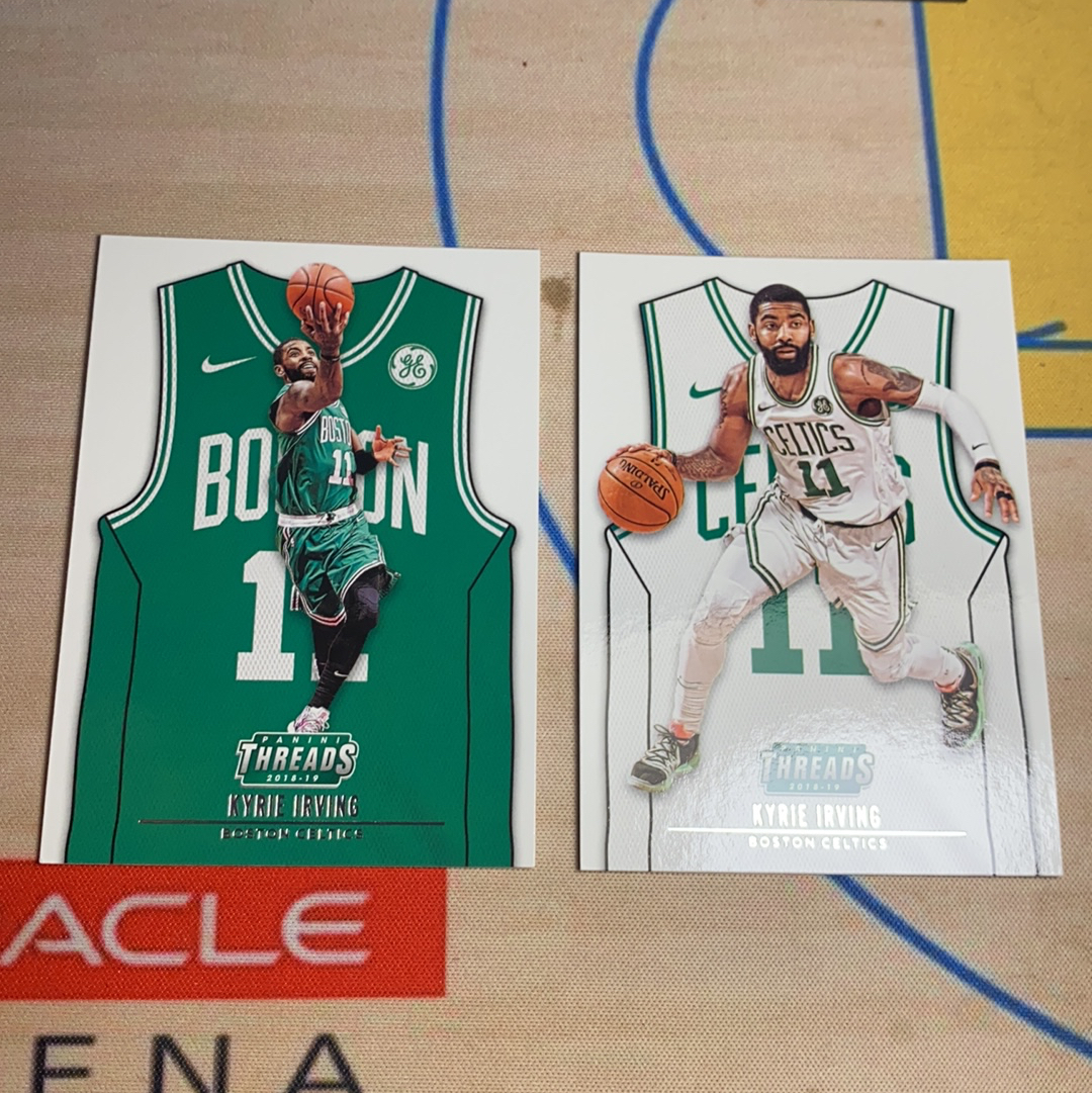 2018-19 Panini Threads Kyrie Irving 小背心 凯里 欧文 特卡 主场 客场 球衣 两张打包lot 凯尔特人 欧神仙 卡品如图 收藏必备