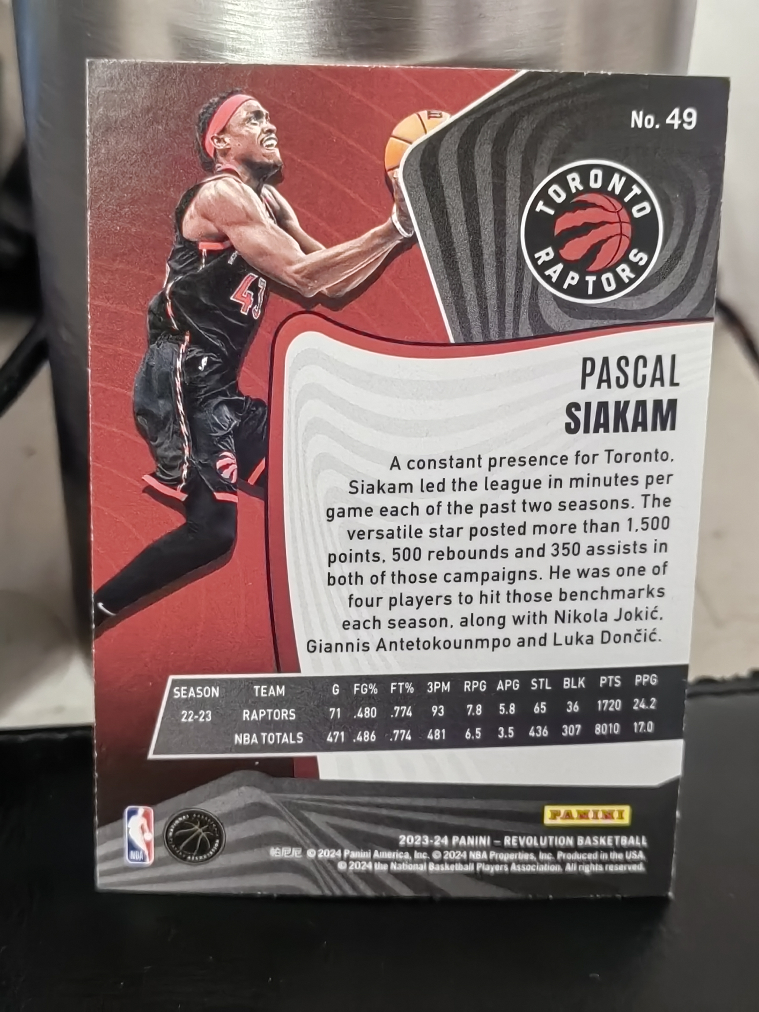 2023-24 Panini Revolution Pascal Siakam 革命 帕斯卡尔 西亚卡姆 猛龙 第二张 篮 白边白角 不保卡品 卡品如图