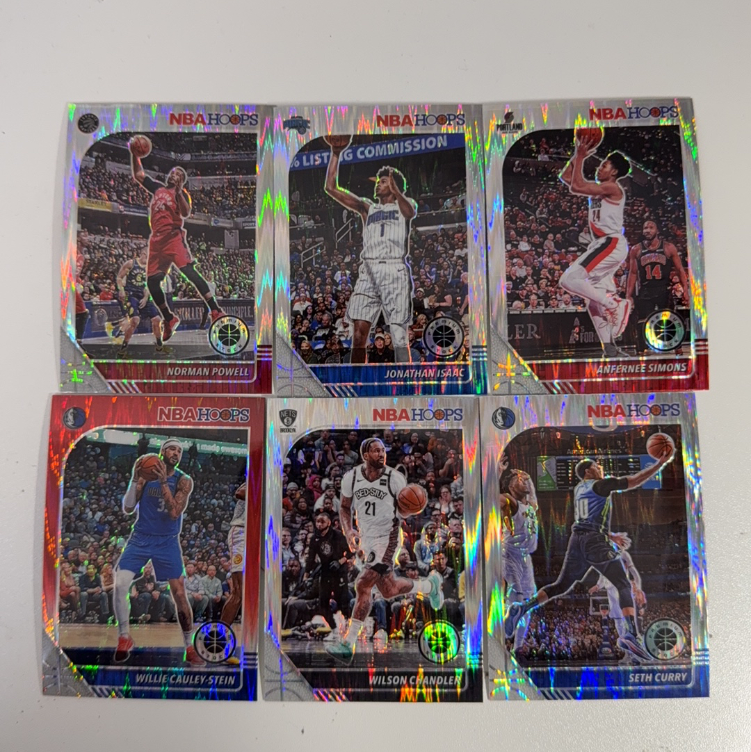 【免费代卖】6张 打包 lot HOOPS 折射 鲍威尔 西蒙斯 塞斯 库里 马刺 骑士 勇士 湖人 火箭 独行侠 魔术 值得收藏!!