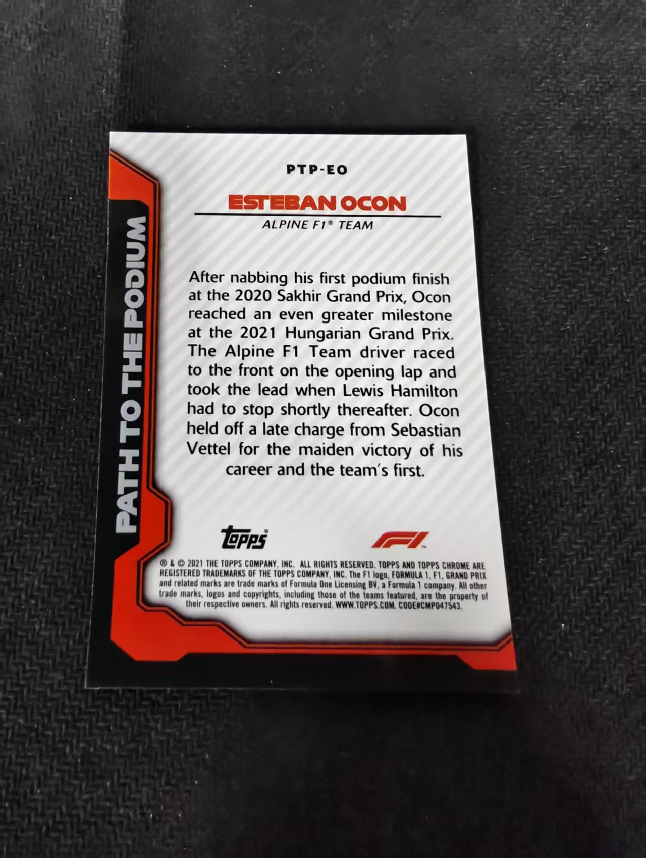 2021 Topps Chrome F1 Esteban Ocon 埃斯塔班 奥康 银折 the podium特卡 边角瑕疵 #EO