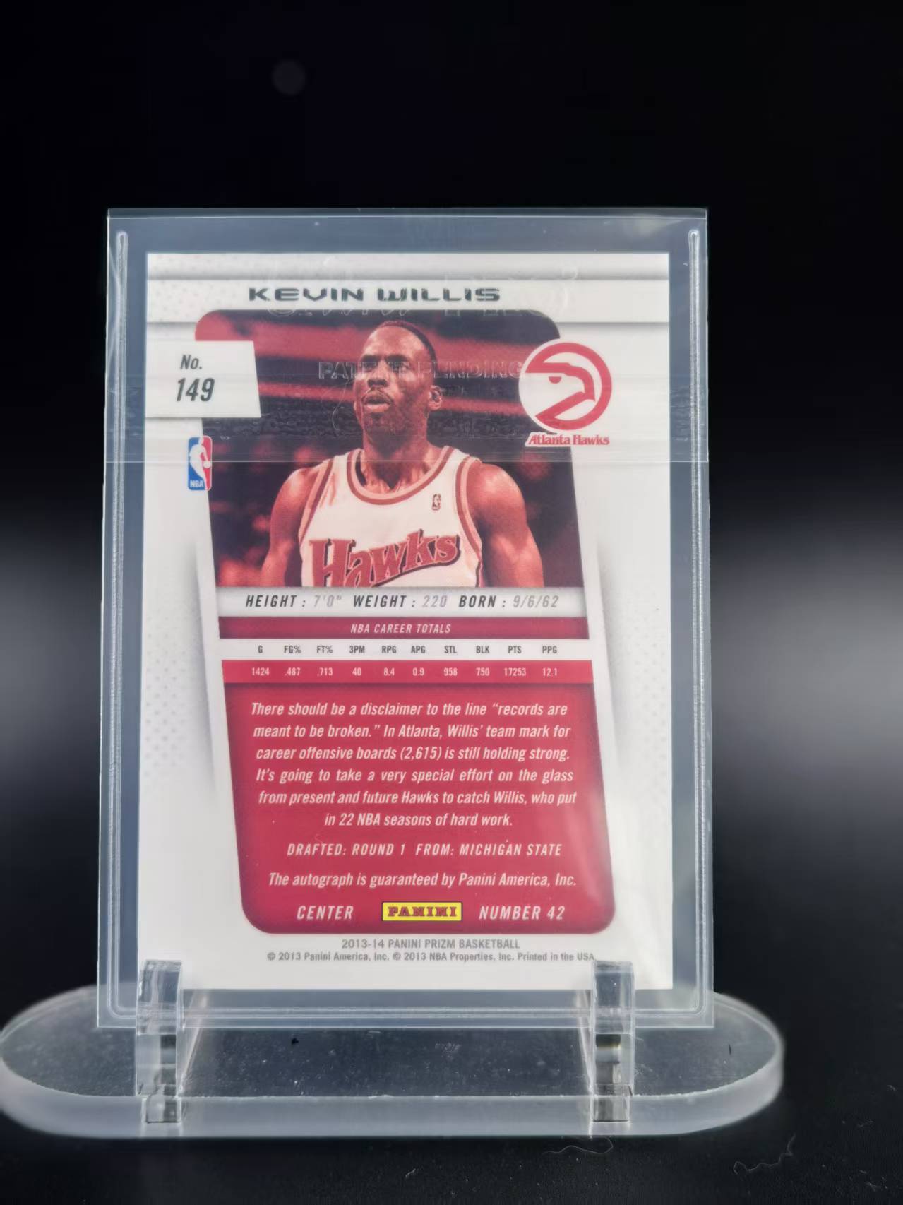 2013-14 Panini Prizm Kevin Willis #149 凯文 威利斯 老鹰 签字