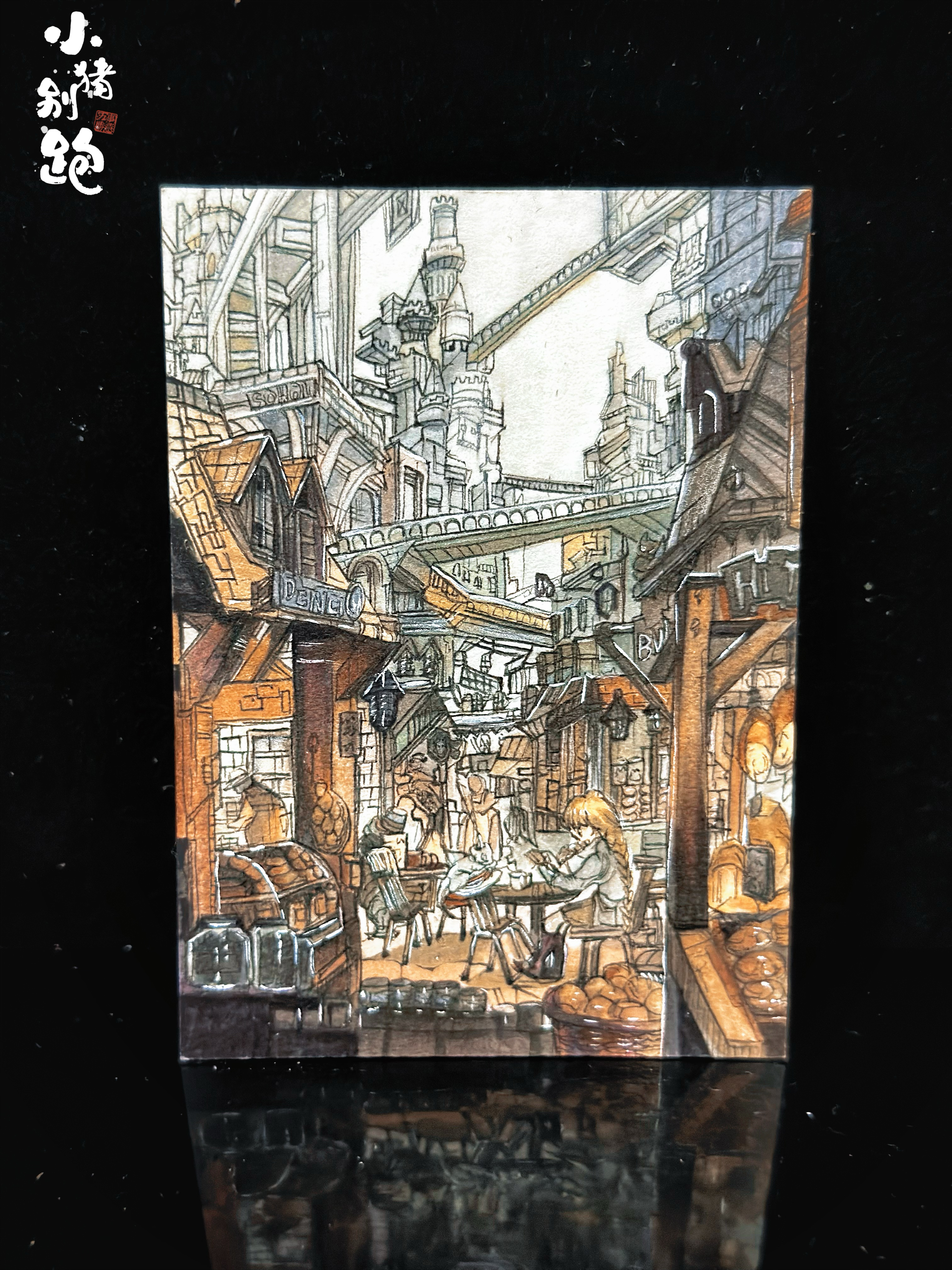 〖小猪别跑hit手绘〗【画师:饮水机】 类型:1/1 亲签 手绘卡 sketch card 上架手绘卡为工作室出品,画师亲笔所绘,并非印刷卡,本店上架时间通常为周三或周六,请老板们多关注!