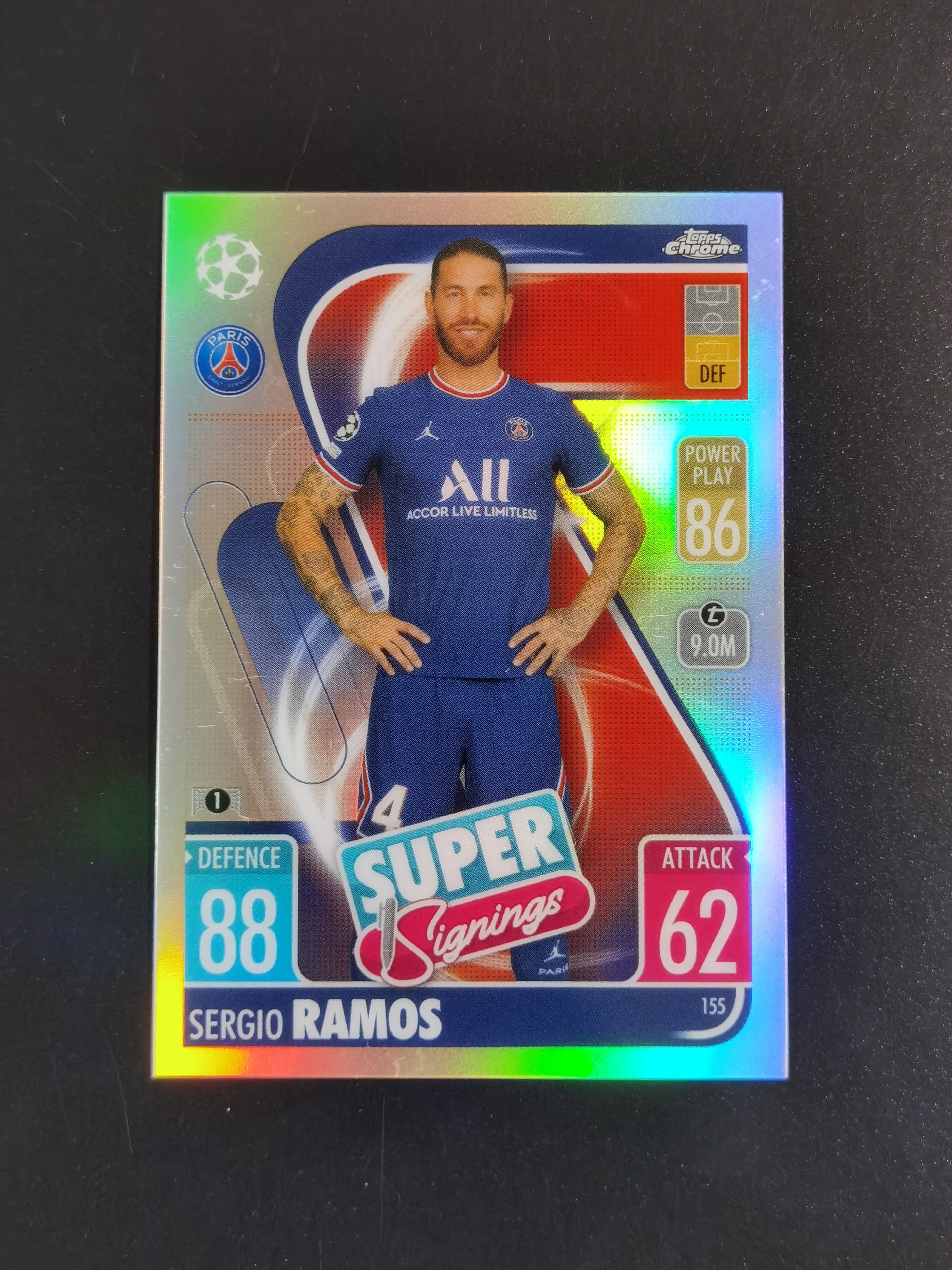 2024 Topps Chrome Sergio Ramos 塞尔吉奥拉莫斯 大巴黎 银折 卡品如图 专收必备