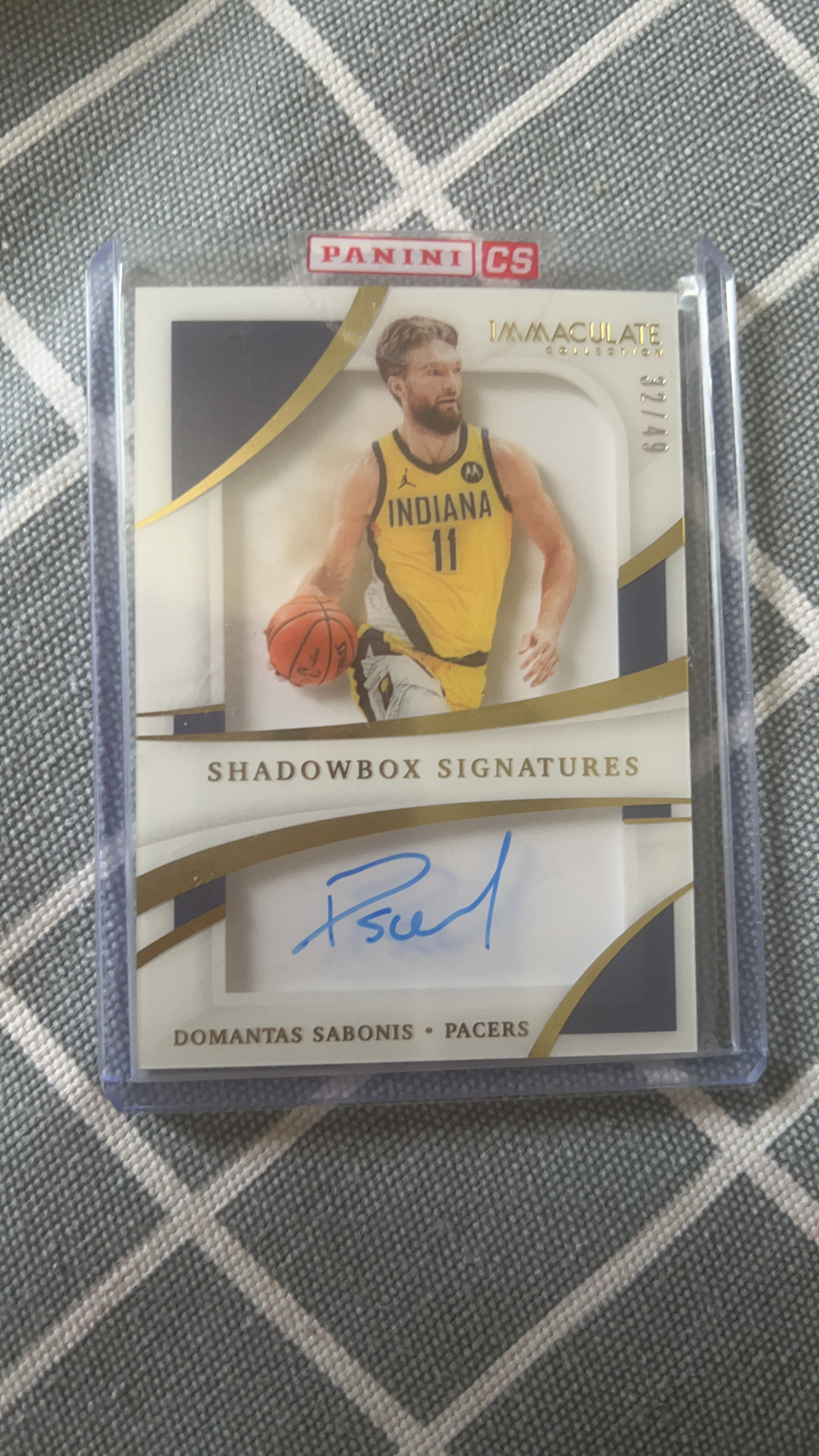 2020-21 Panini Immaculate Domantas Sabonis 2021 IMM系列 萨博尼斯 沙盒签字 镜面卡签49编原封交换 实卡好看 值得收藏 选图唯美