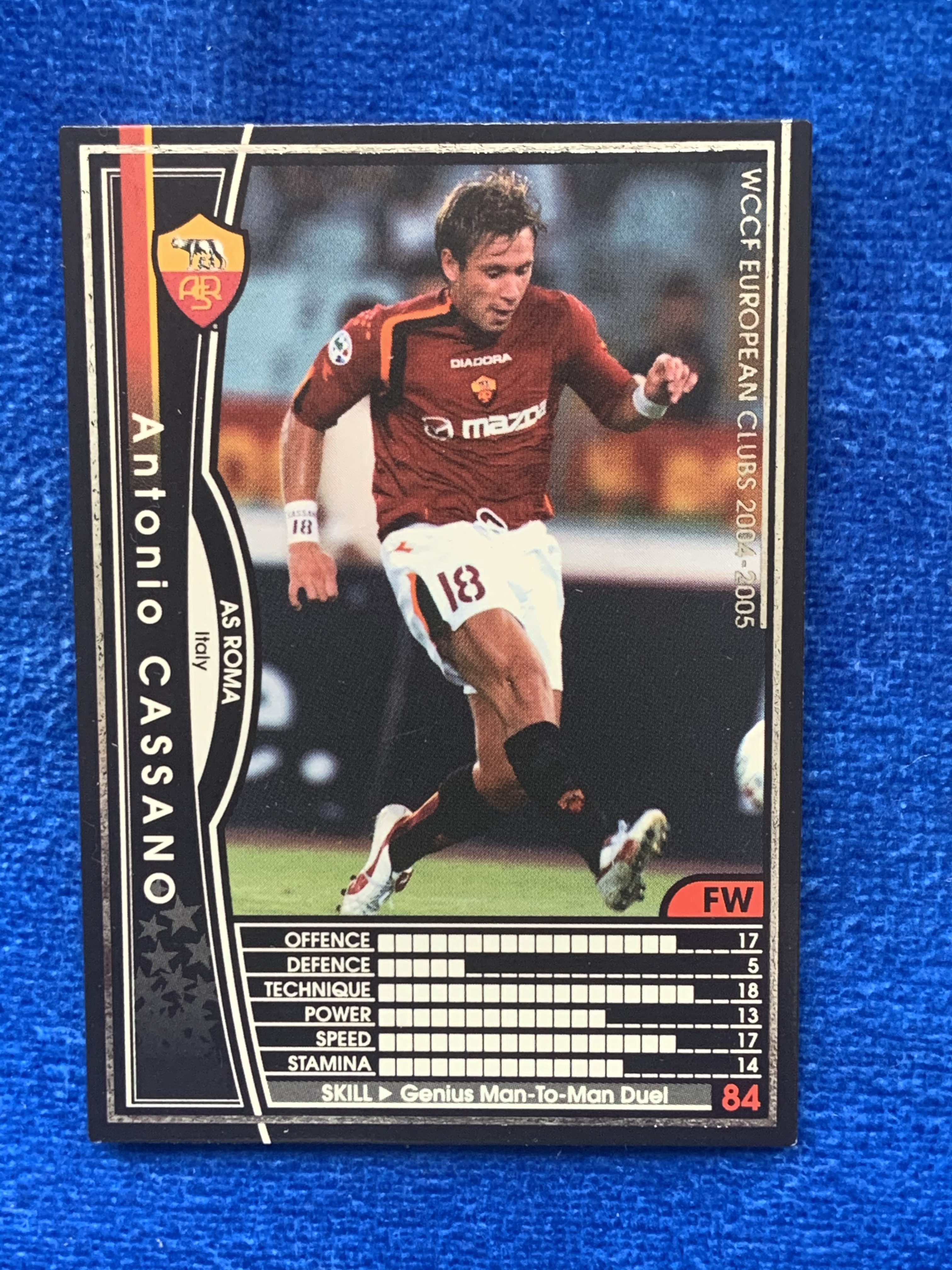 2004-05 Panini Wccf Antonio Cassano 帕尼尼 意甲 罗马Roma 卡萨诺 意大利国脚Italy 皇马 ACMilan 经典老卡 近乎绝版 不保卡品 ebay有价
