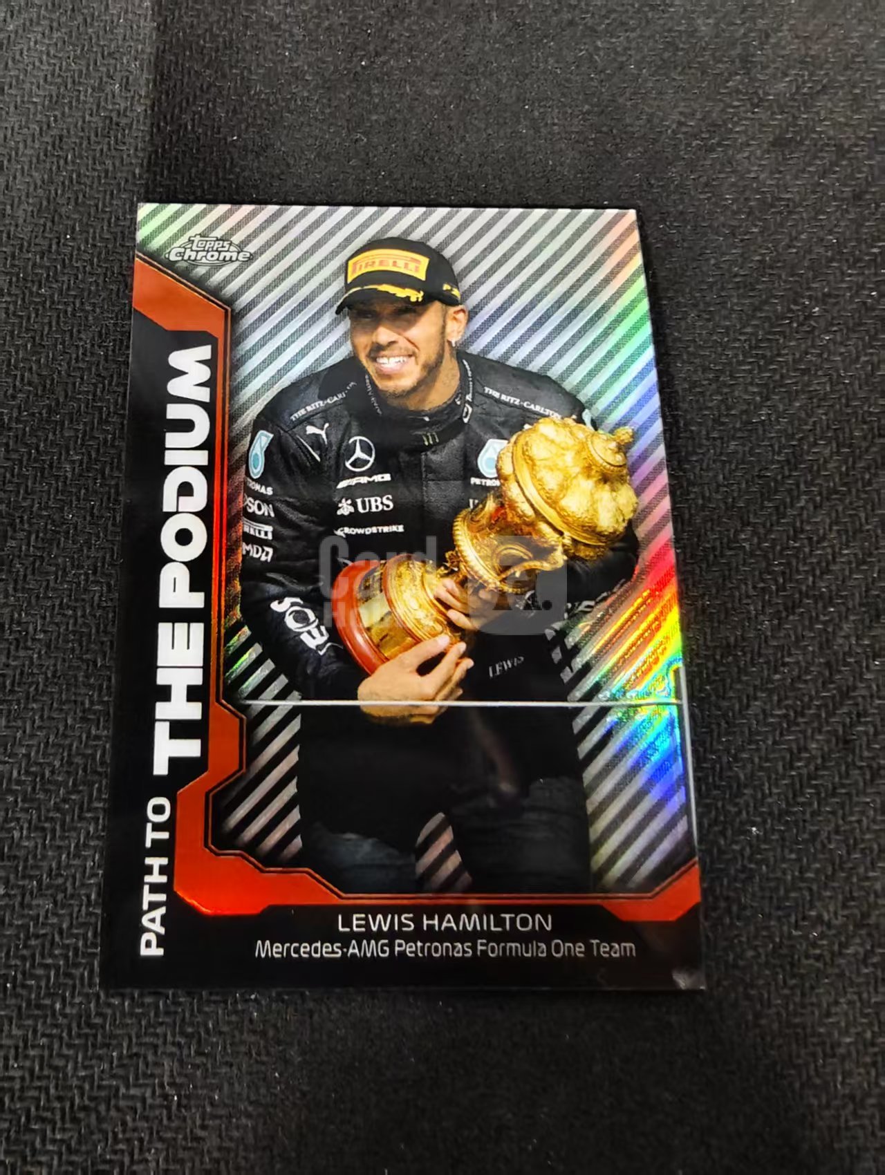 2021 TOPPS CHROME LEWIS HAMILTON F1 梅赛德斯奔驰车队 刘易斯汉密尔顿 银折 the podium特卡 边角瑕疵 #LH