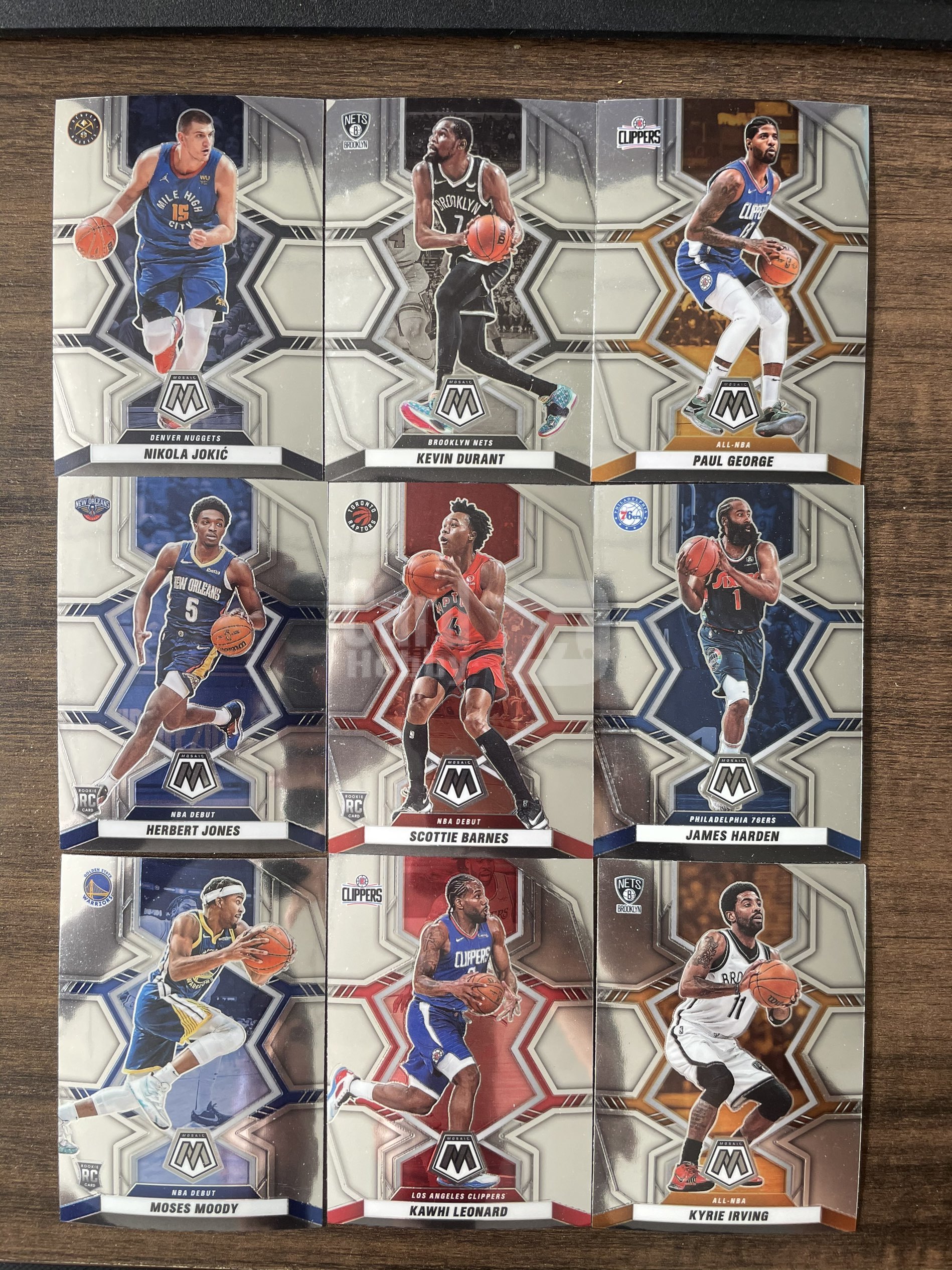 2021-22 Panini Mosaic Kevin Durant 【顺丰速运 只合并不累计】马赛克  一图LOT 9张好人随机  卡品如图  C10