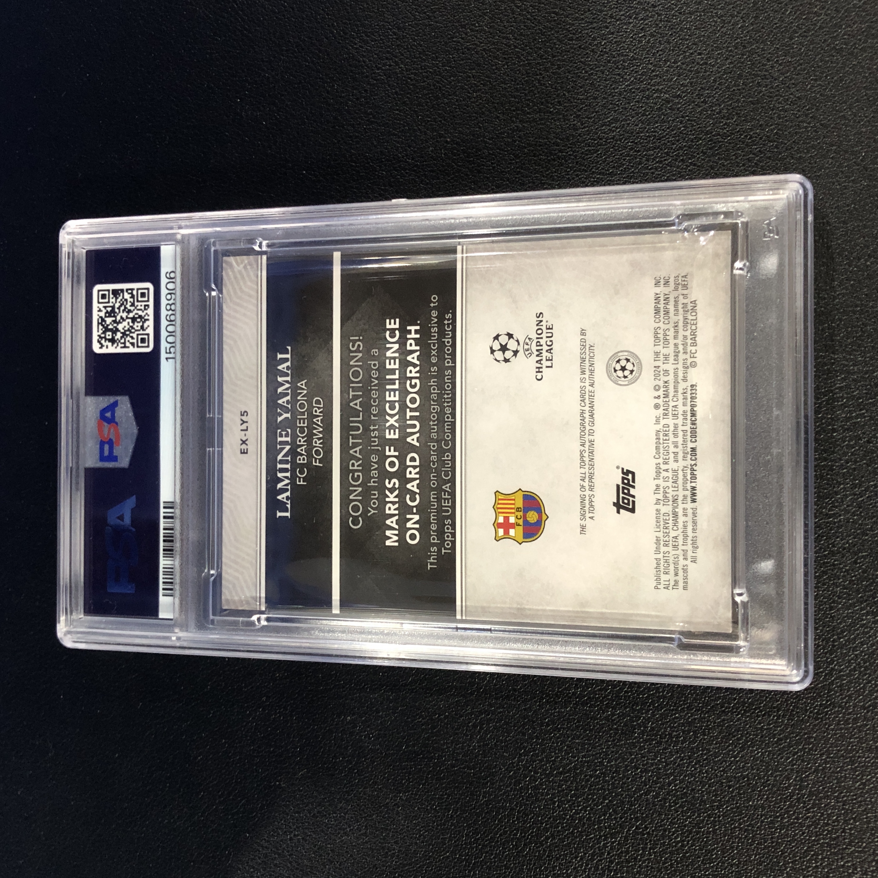 【拔脚代卖】2024-25 Topps Finest PSA9/10 POP4 Lamine Yamal 亚马尔 巴萨巴塞罗那 RC新秀签字卡签西班牙 19/25编同背 橙折 大比例 卓越插入 最高9分没有P10约等于1/1|拔脚球王Z1