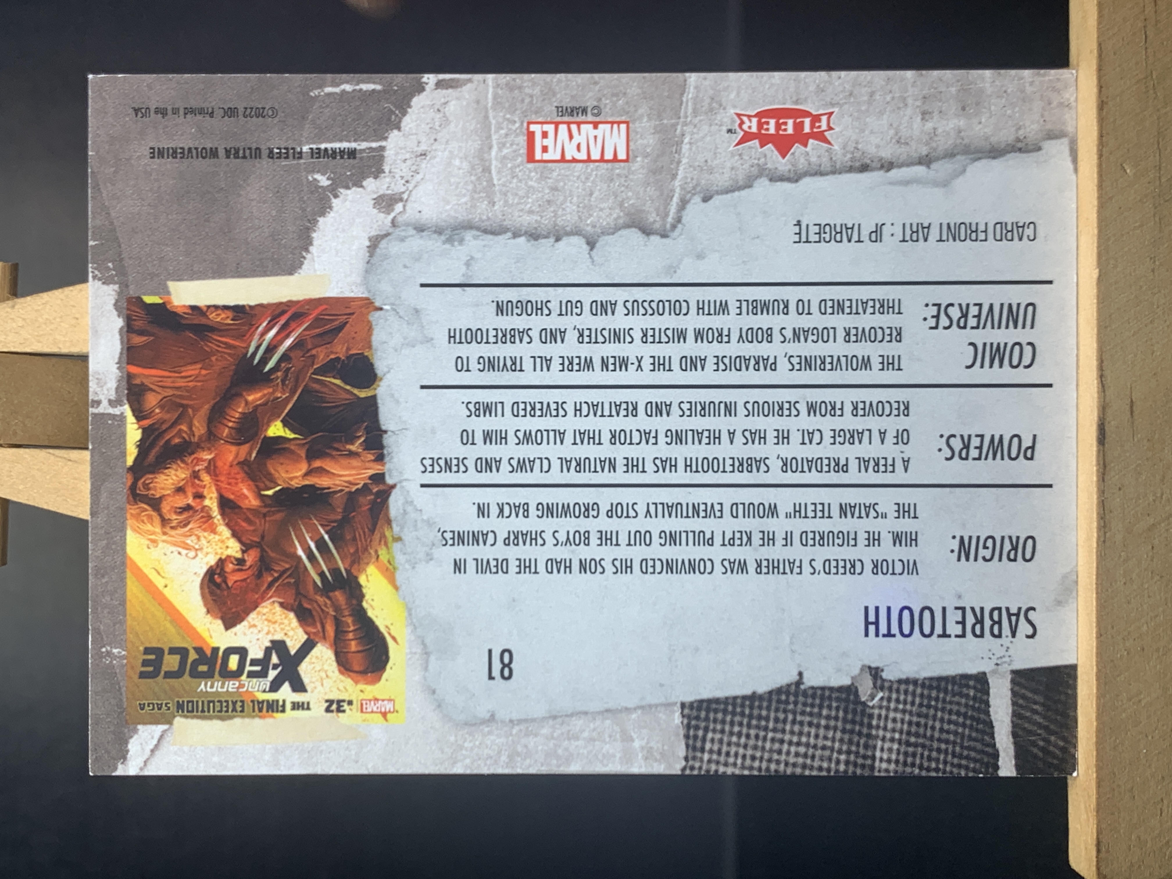 (K5)2022 FLEER MARVEL 漫威 BASE 剑齿虎 实卡好看 收藏凑套必备 卡品如图 !!!