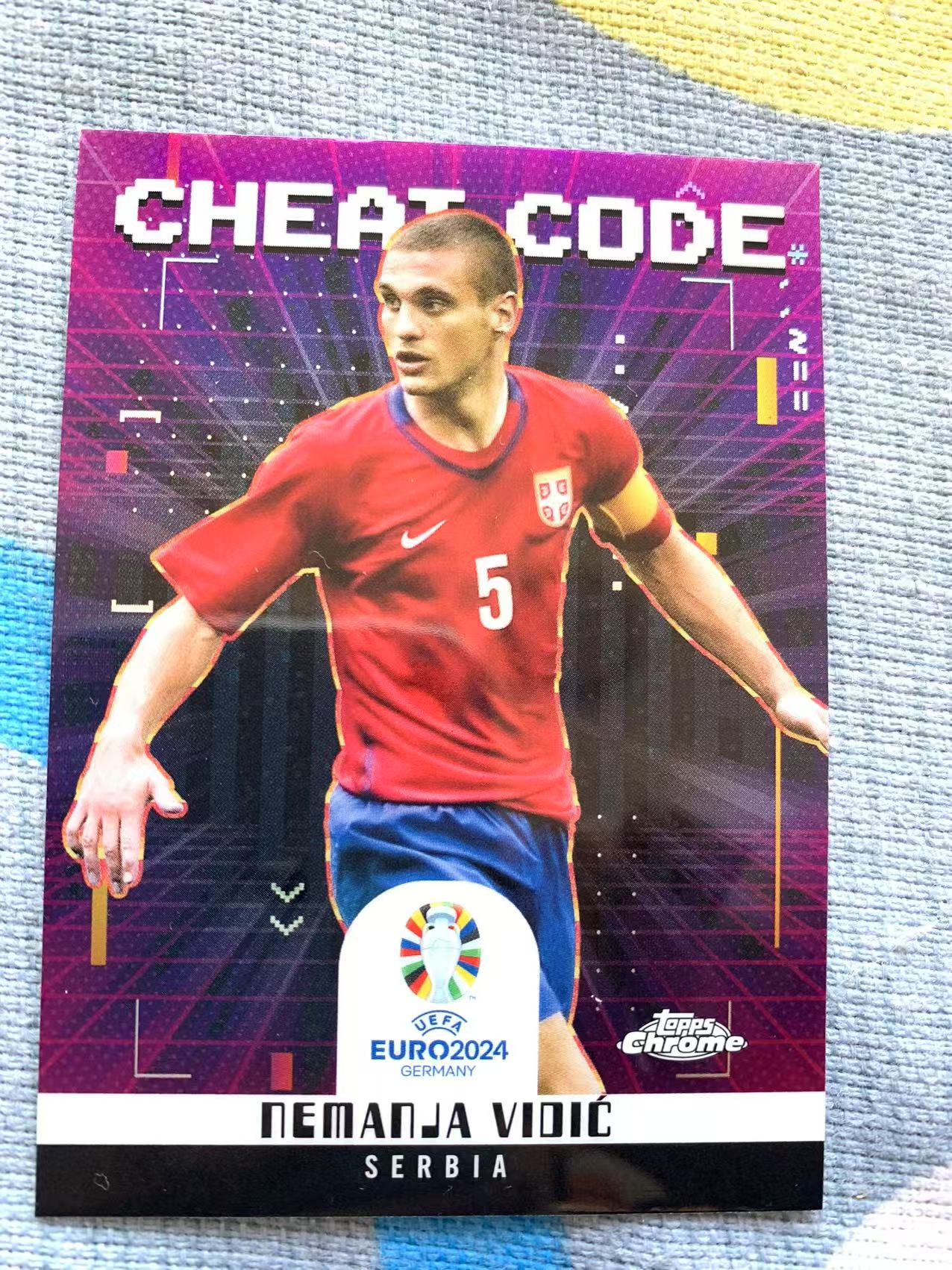 2023-24 Topps Chrome 欧洲杯 TC 元年 Nemanja Vidic 塞尔维亚 传奇 维迪奇 金手指特卡 银折 卡品如图