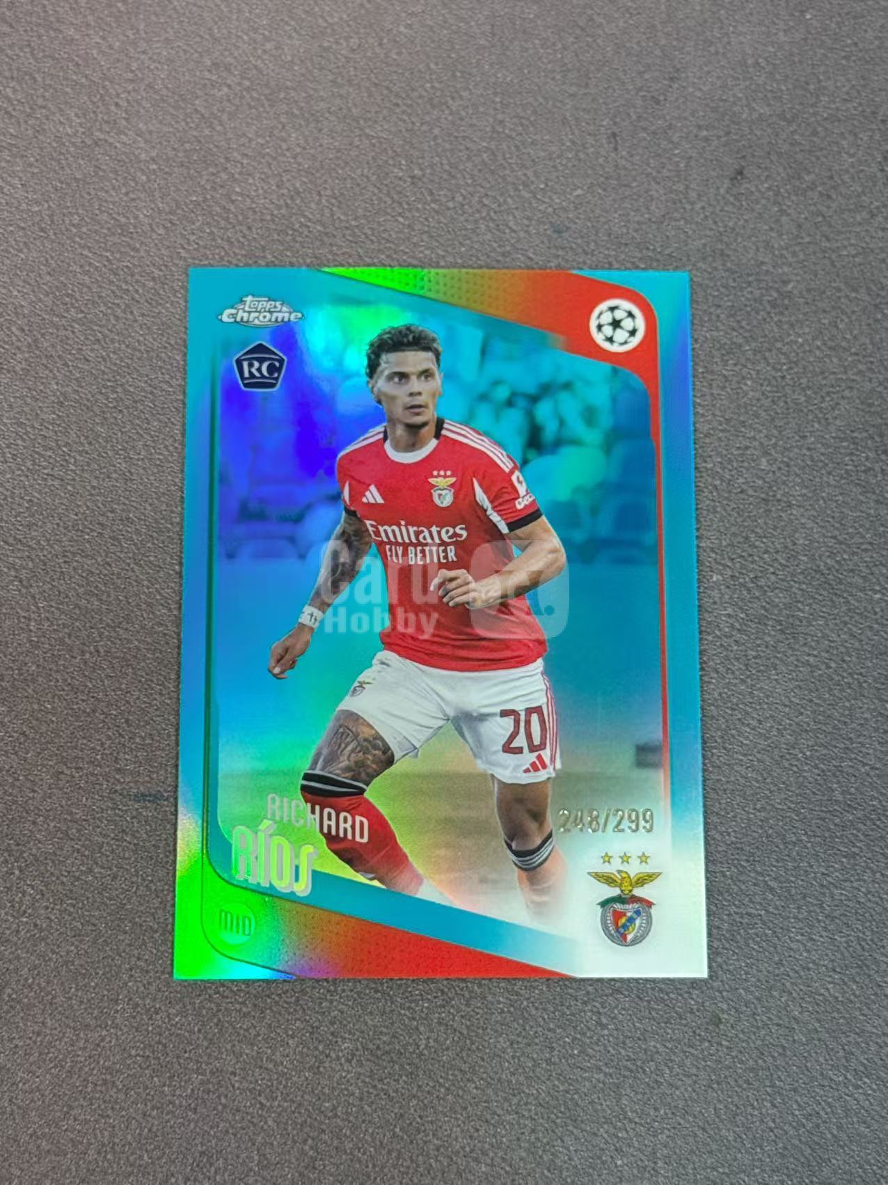 2026 Topps Chrome Richard Rios 欧战Topps 本菲卡 新秀 rc 理查德 里奥斯 青绿折 299编