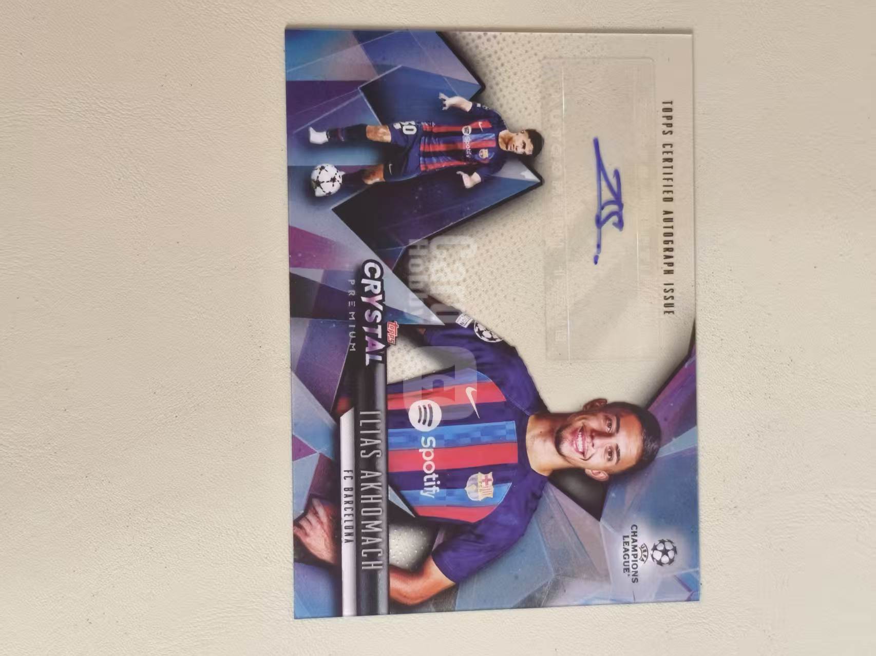 2022 Topps Crystal Ilias Akhomach 伊利亚斯 阿克霍马奇 签字 水晶 胶片 欧冠 巴塞罗那 巴萨 卡品如图