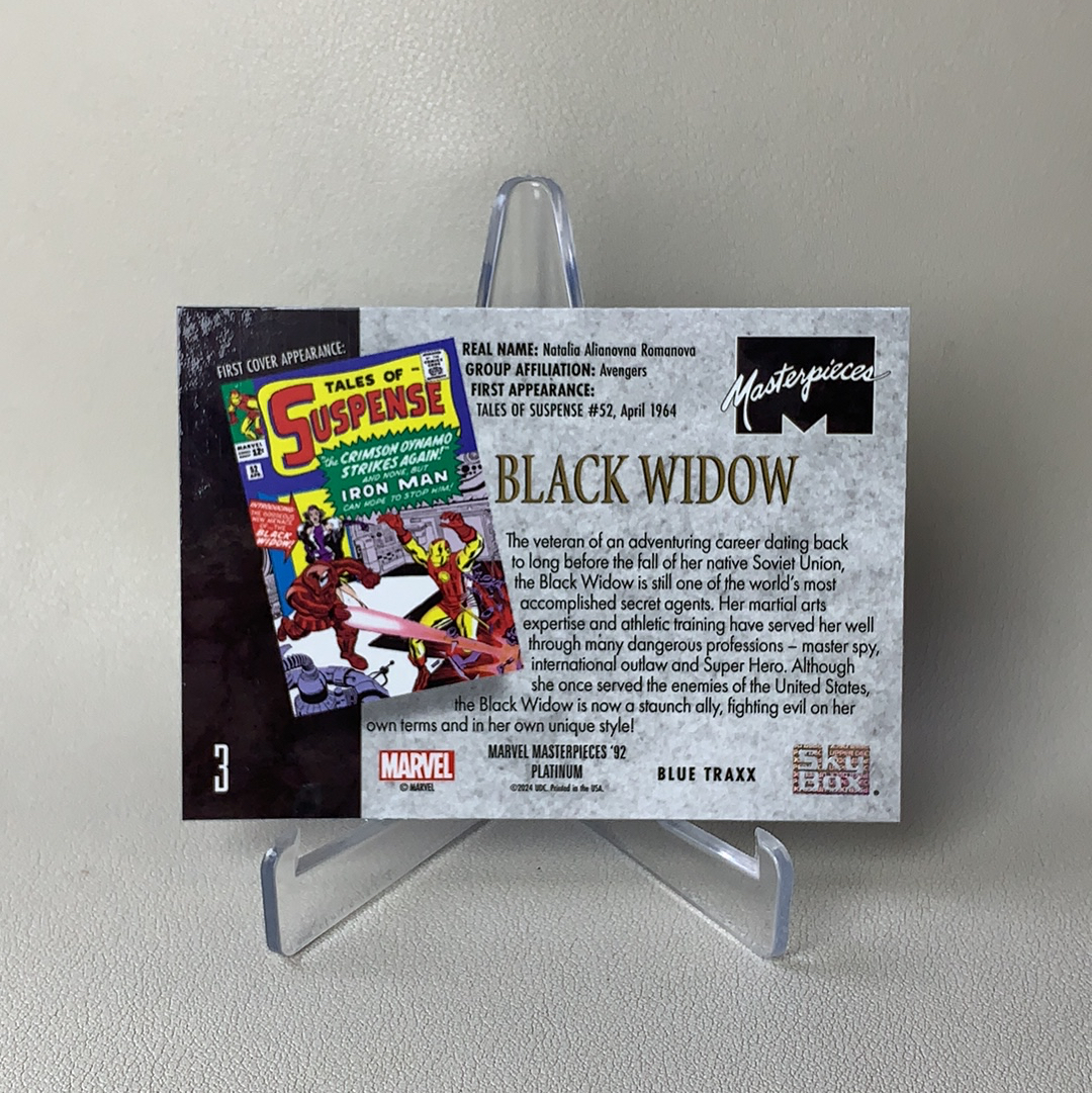 2024 Upper Deck Marvel (MCU) Masterpieces 92 Platinum 漫威白金 大比例特卡 黑寡妇 Black Widow 蓝mojo折 品相如图 凑套必备 慕总