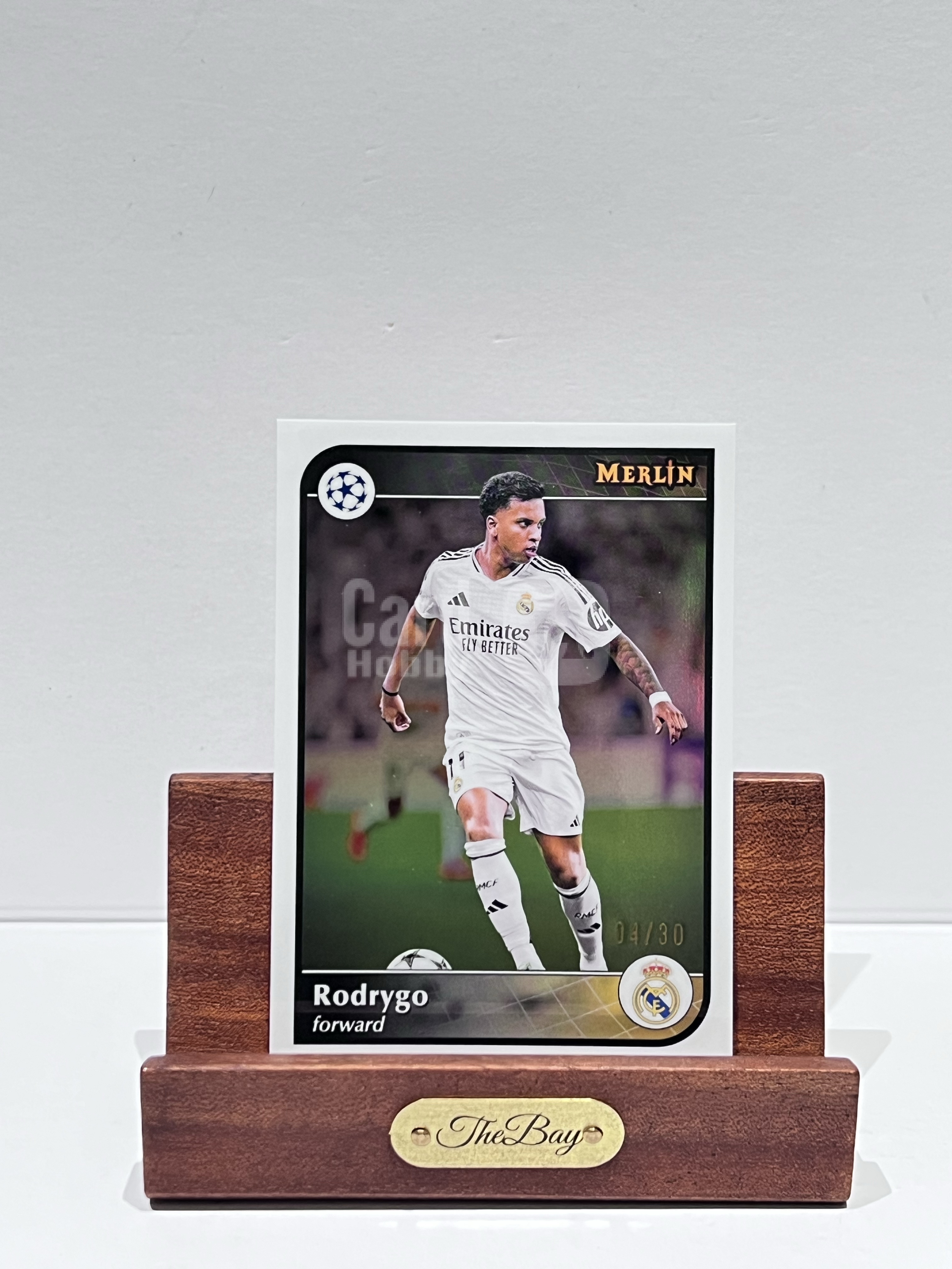 2024-25 Topps Merlin Chrome Rodrygo【湾区拍档代卖】欧冠 梅林 罗德里戈 /30编 白折 正白折 折射 白配白 Color Match 皇马 皇家马德里 巴西 卡品如图 Steven