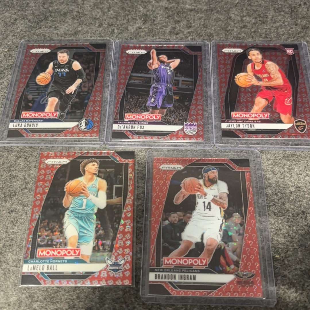 2024-25 Panini Prizm Luka Doncic monopoly大富翁 停車折 盧卡東契奇帶隊 福克斯 泰森 三球等 收藏必備 卡品如圖 一共6張#79