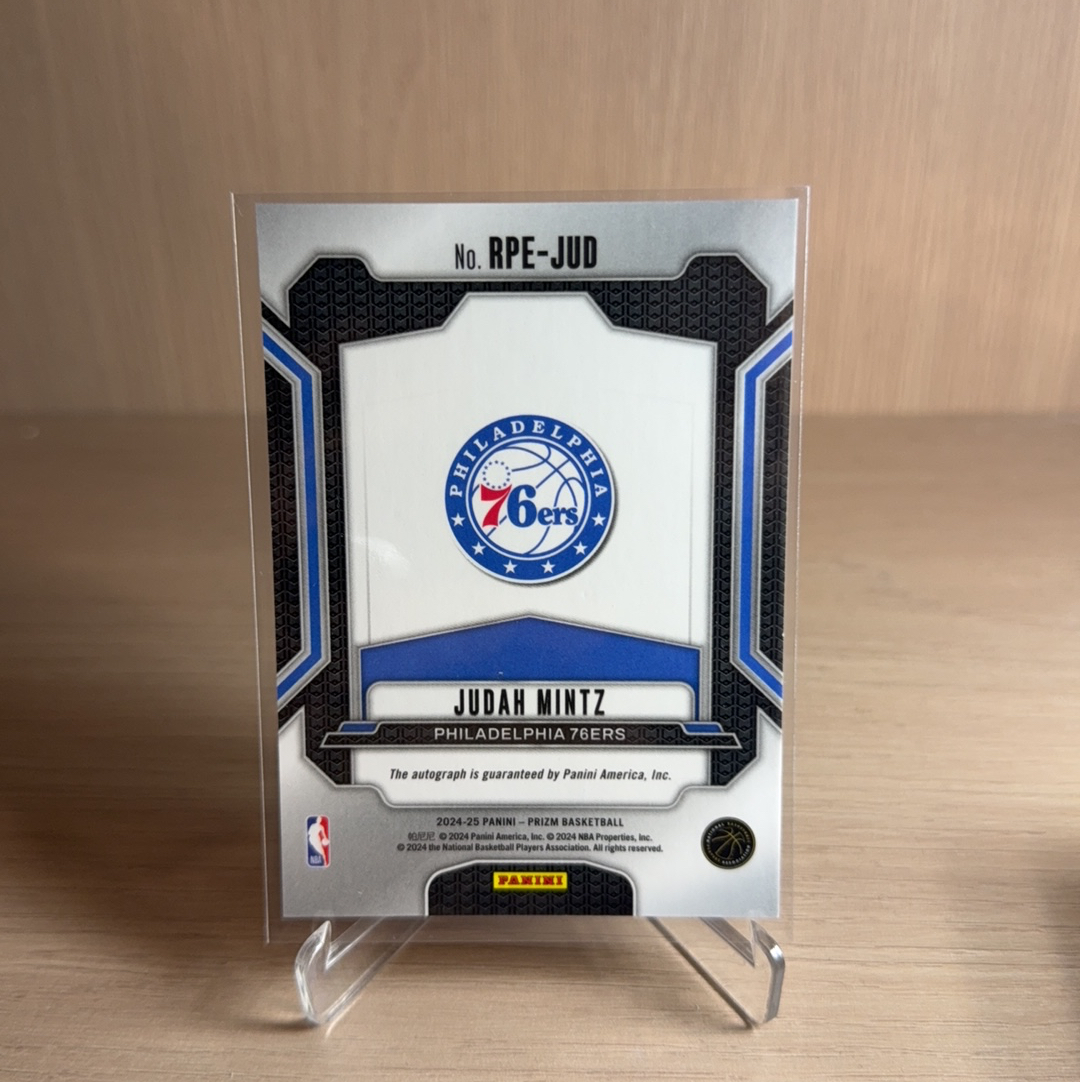 2024-25 Panini Prizm JUDAH MINTZ RC 【免费代卖】76人 新秀 RC 朱达 明茨 PZ PRIZM 签字 贴签 银折 折射 卡品如图 值得收藏!!