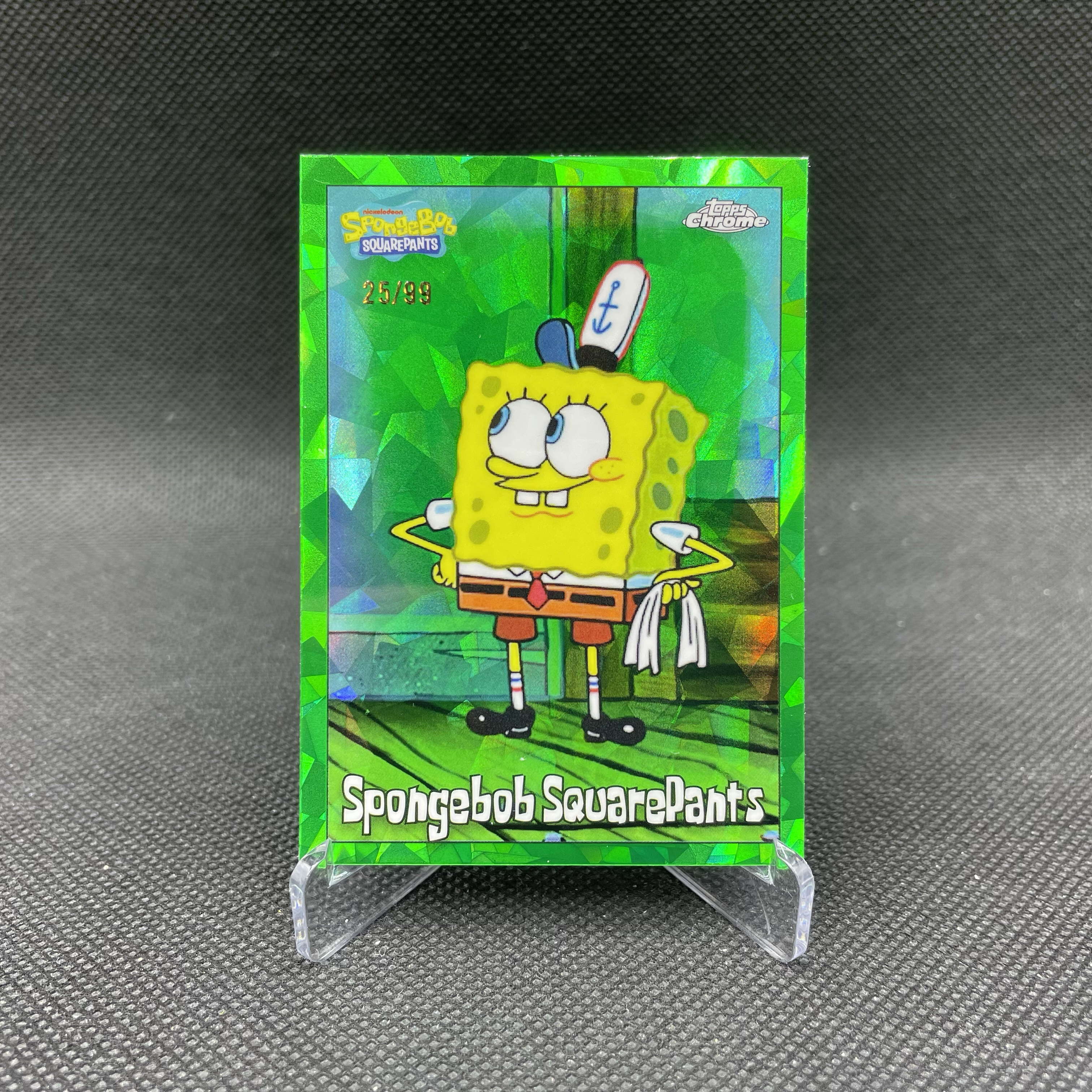 2025 Topps Chrome Spongebob Squarepants 【无界代卖】25周年 海绵宝宝 25/99编 绿折 绿碎冰折 可爱选图 人气角色 品如图 不累计 大鱼