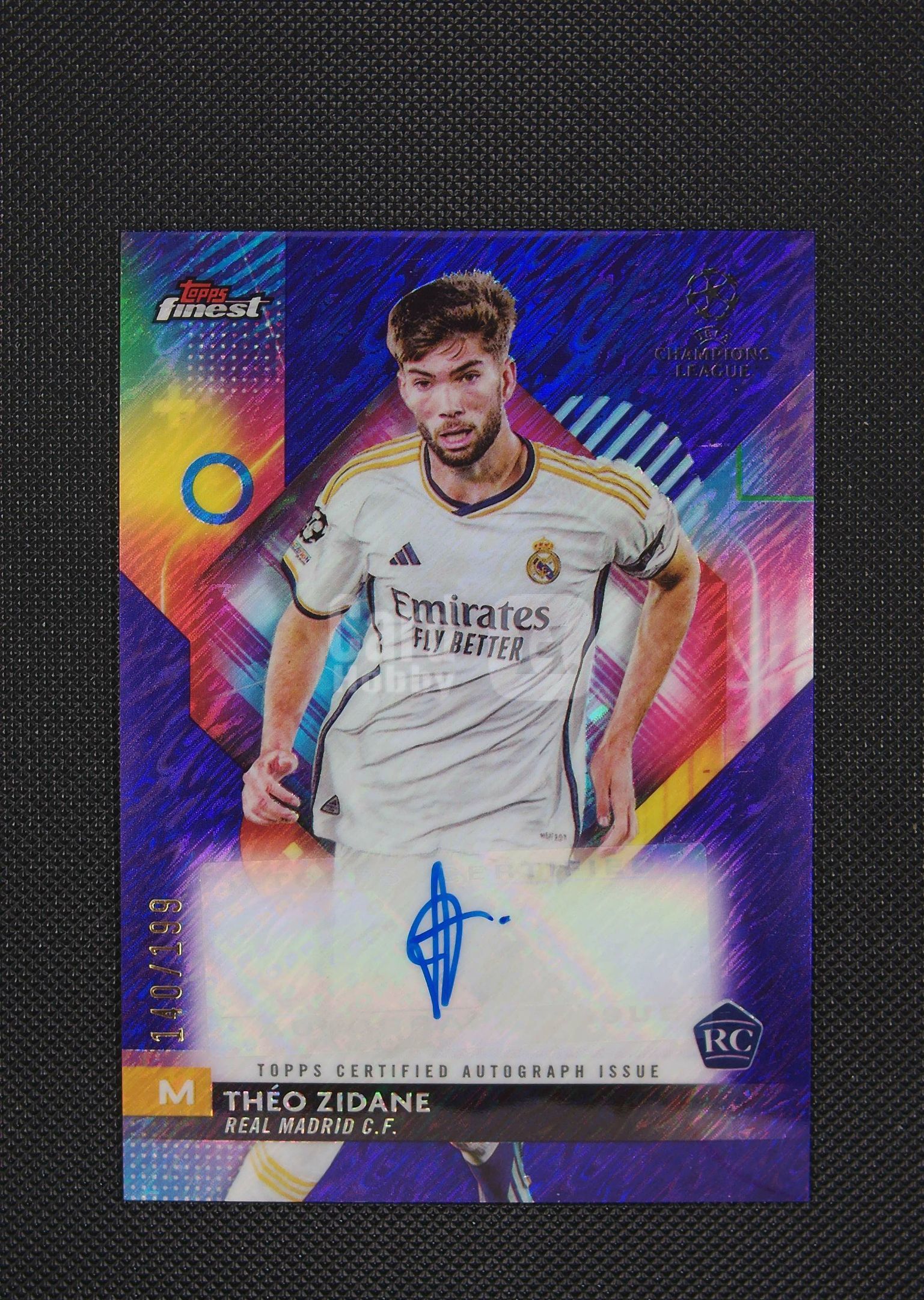 2023-24 Topps Finest Theo Zidane 蓝宝石代卖 【手续费仅4.5%包含卡淘百分之5】 泰奥 齐达内 签字 法国 皇马 rc 199编 紫折 卡品如图 罗