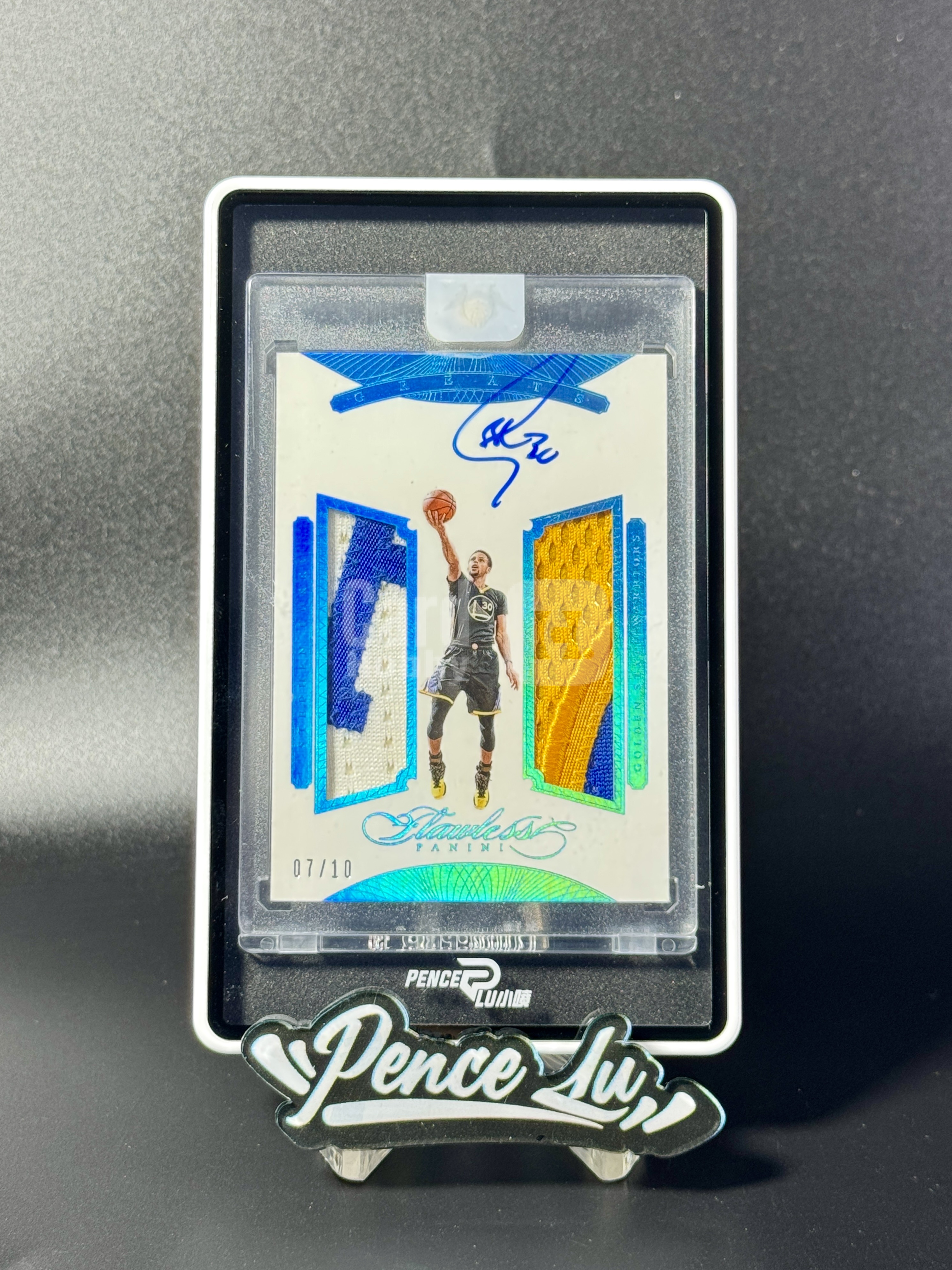 【喷子拍卖】2015-16 panini flawless Stephen Curry 手提 金州勇士 斯蒂芬 库里 双窗 patch 签字 10编 湖水蓝闪 卡签 大腰子 系列大hit卡 超美 GU落场 原封砖 送订制壳 jacky66