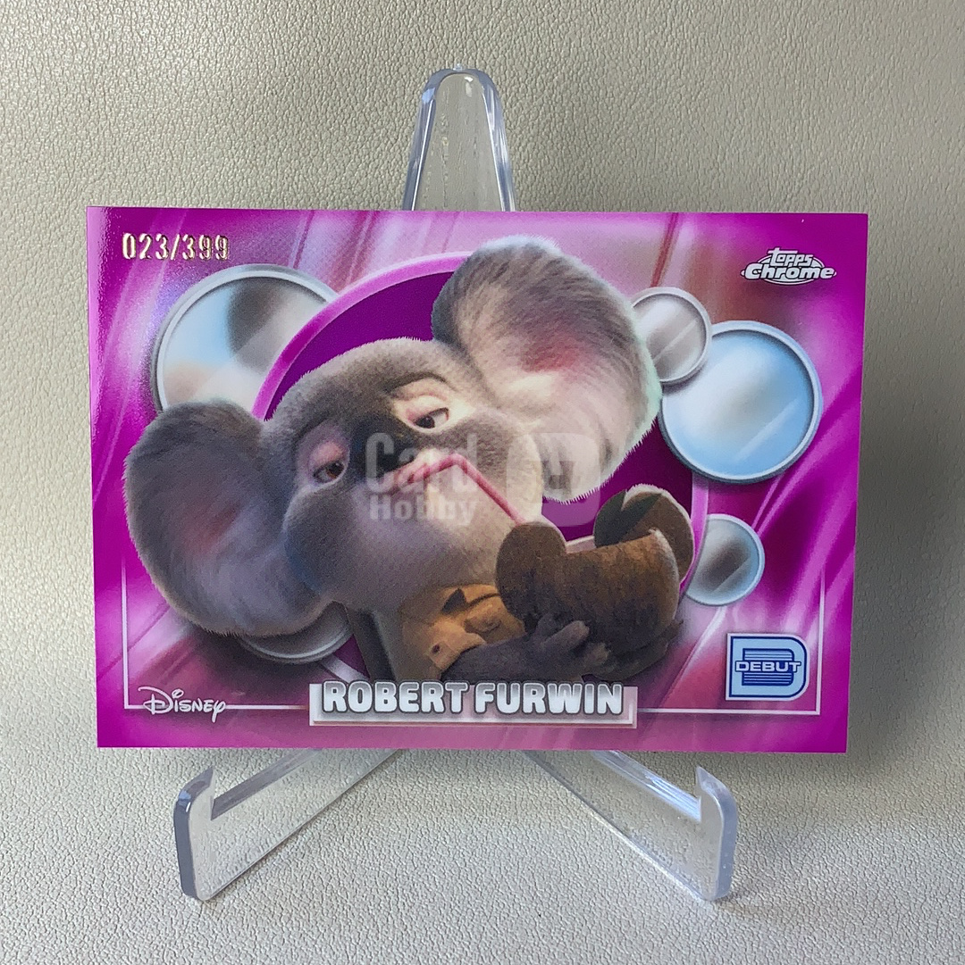2026 Topps Disney Chrome Hobby 迪士尼 TC Robert Furwin 罗伯特·富文 023/399编 疯狂动物城 粉折 折射 品相如图 凑套必备 Yuc