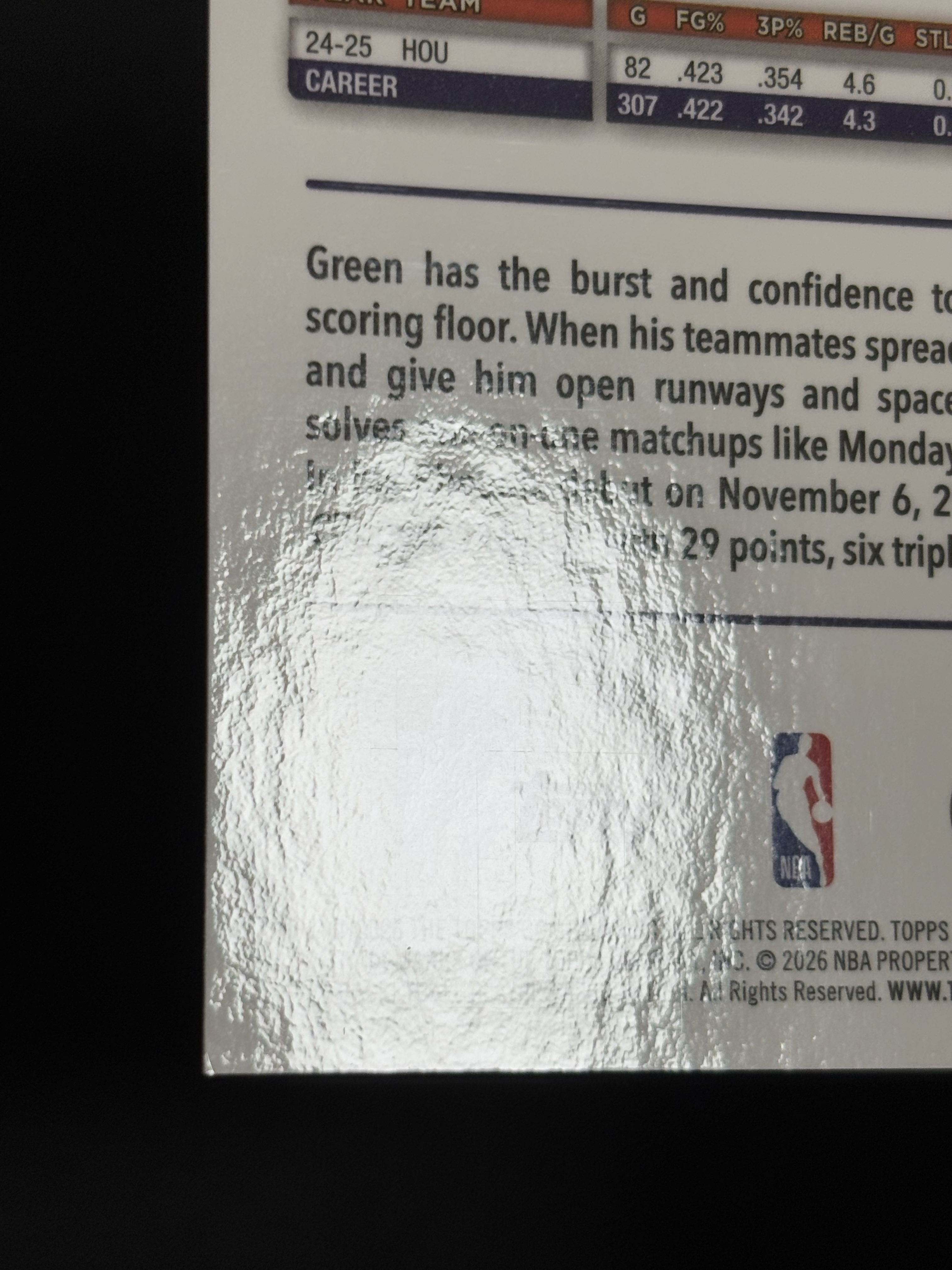 2025-26 Topps Chrome Updates Jalen Green 杰伦 格林 太阳 粉折 /399编 瑕疵如图 - boke