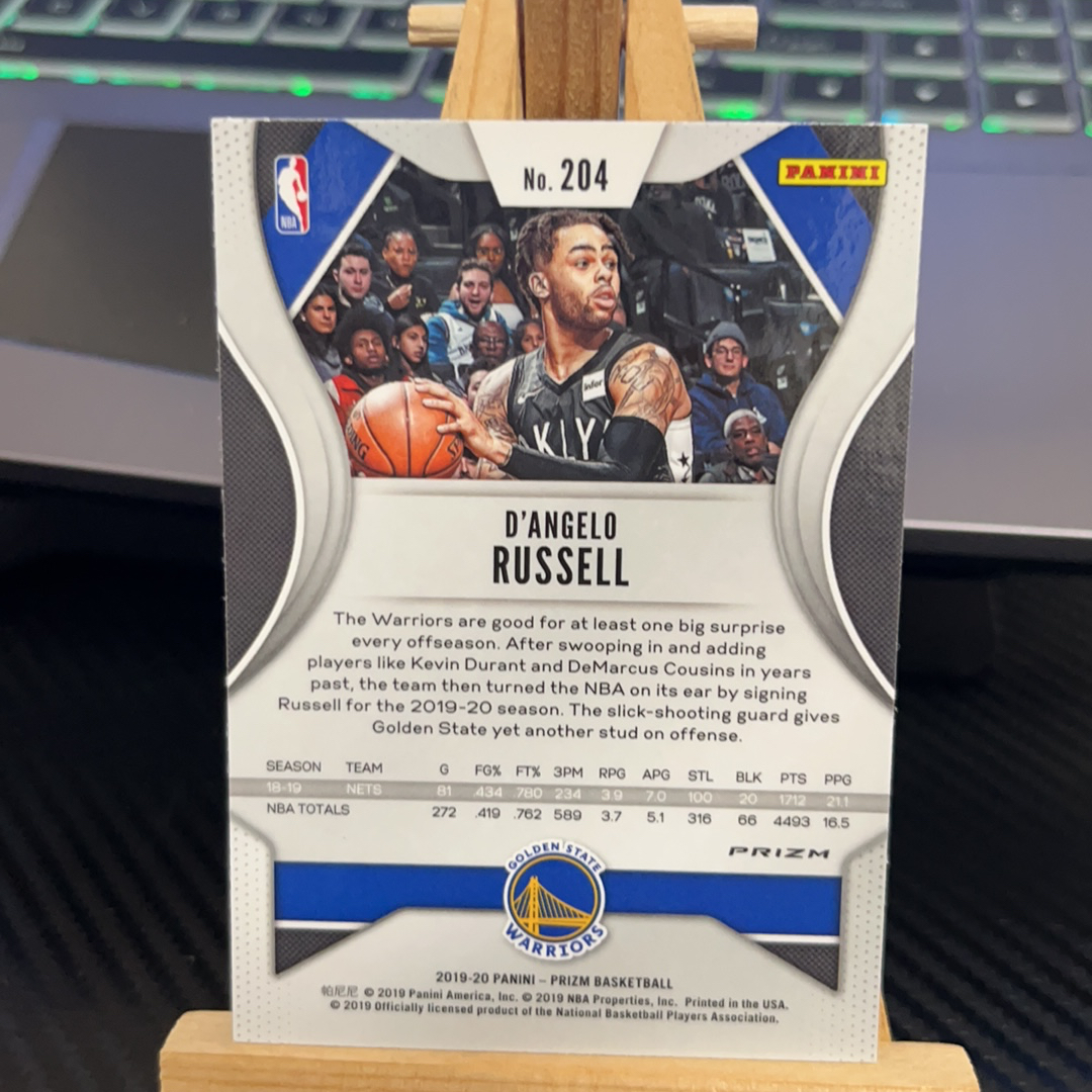 2019-20 Panini Prizm D 'Angelo Russell 拉塞尔 勇士 银折 折射 prizm系列 pz 卡品如图 凑图必备 值得收藏!免费代卖!