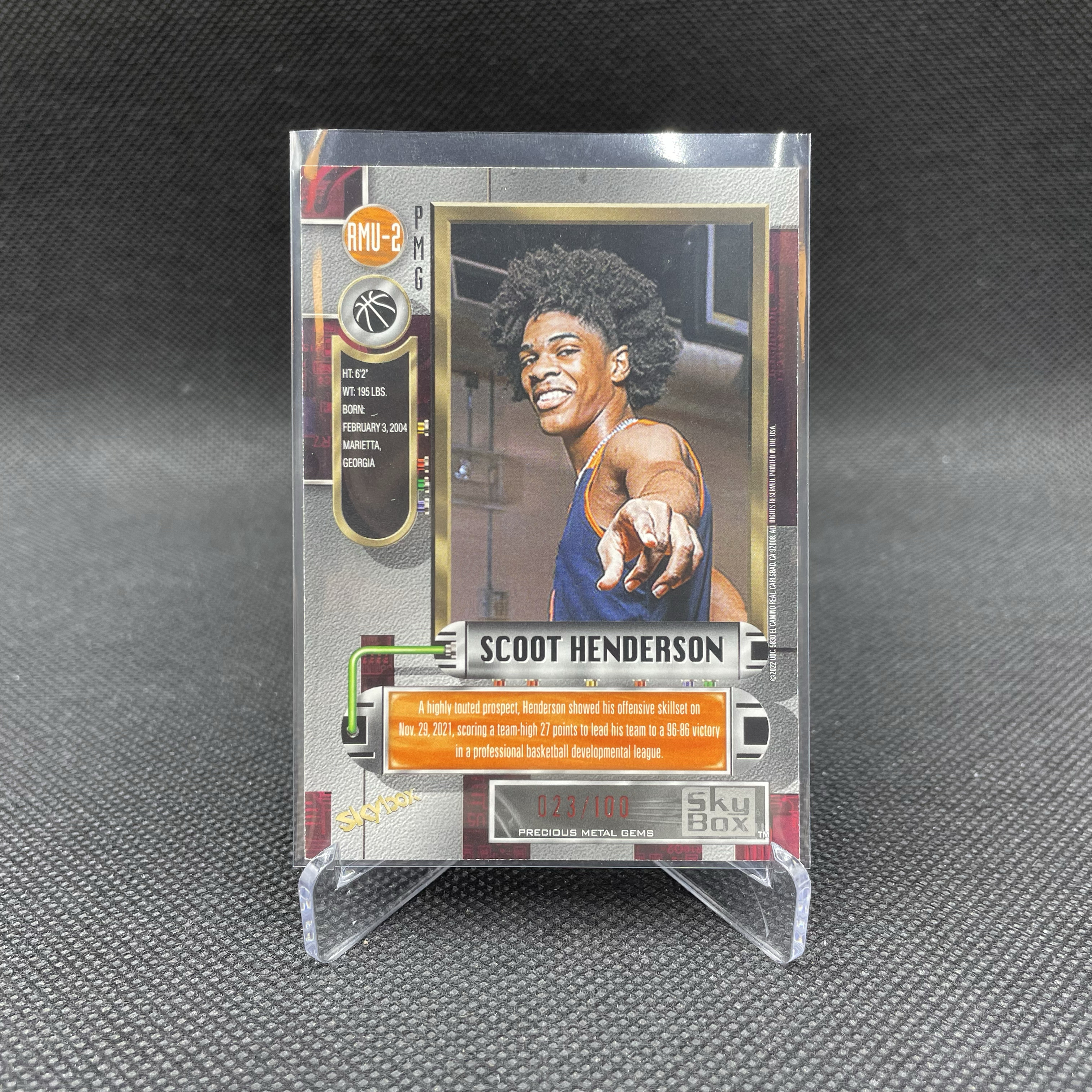 2022 SkyBox Metal Universe Scoot Henderson 金属宇宙 开拓者 斯库特 亨德森 023/100编 红宝石 红宝 PMG 顶级复刻老特 杨瀚森队友 品如图 wy